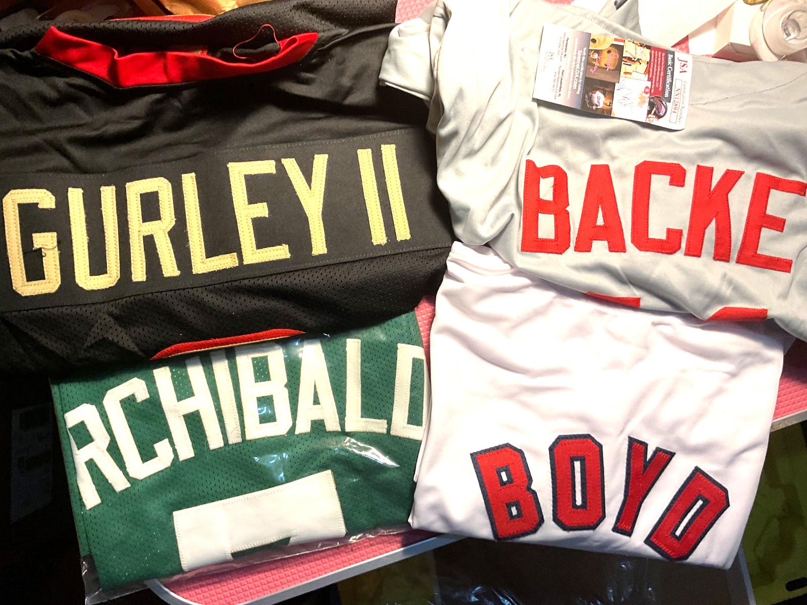 Todd Gurley Nate Archibald Brandon Backe Dennis Oil Can Boyd Autographed Jerseys