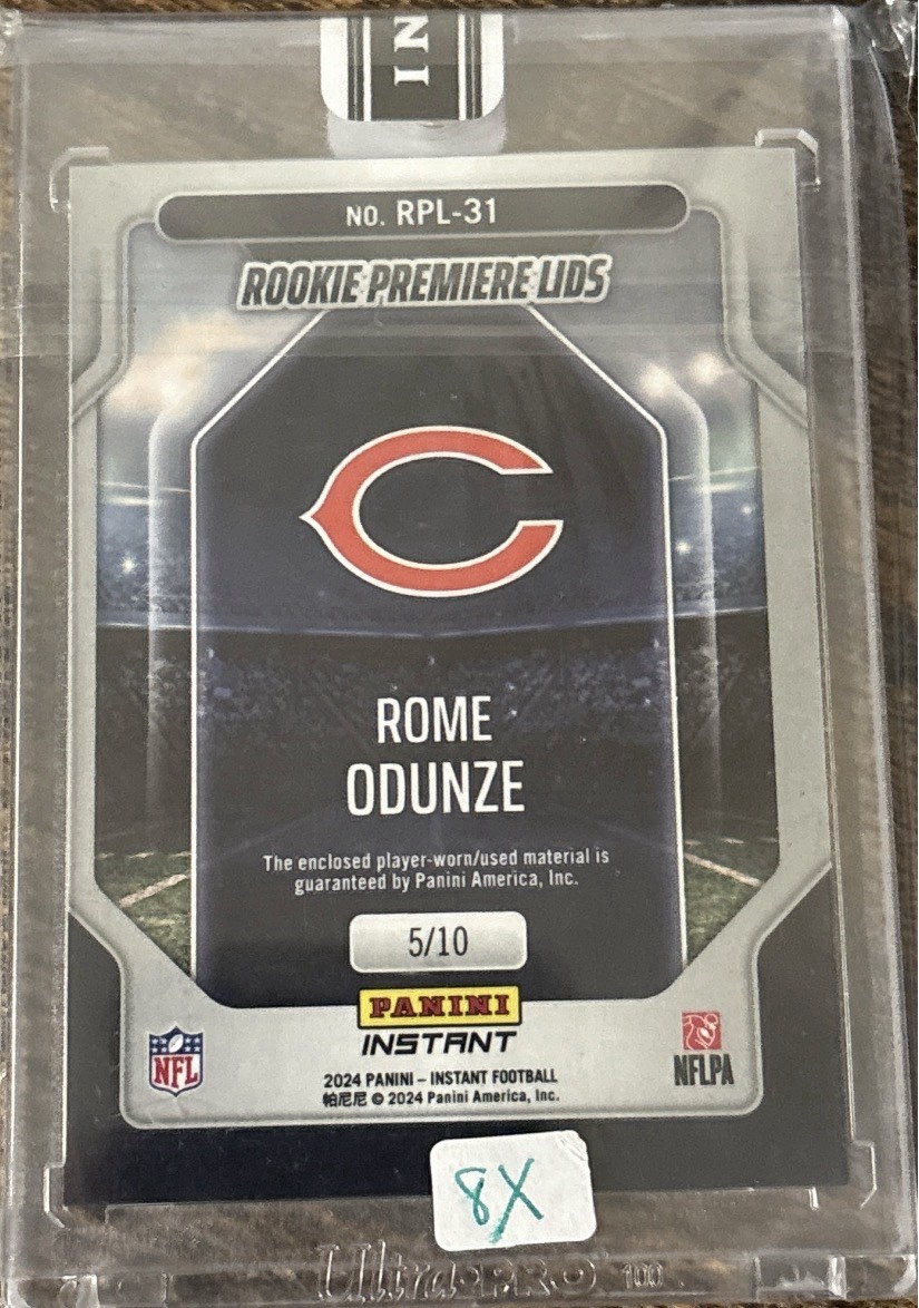 2024 Panini Instant – Rookie Premiere Lids Rome Odunze #RPL-31 /10 (MEM, RC)