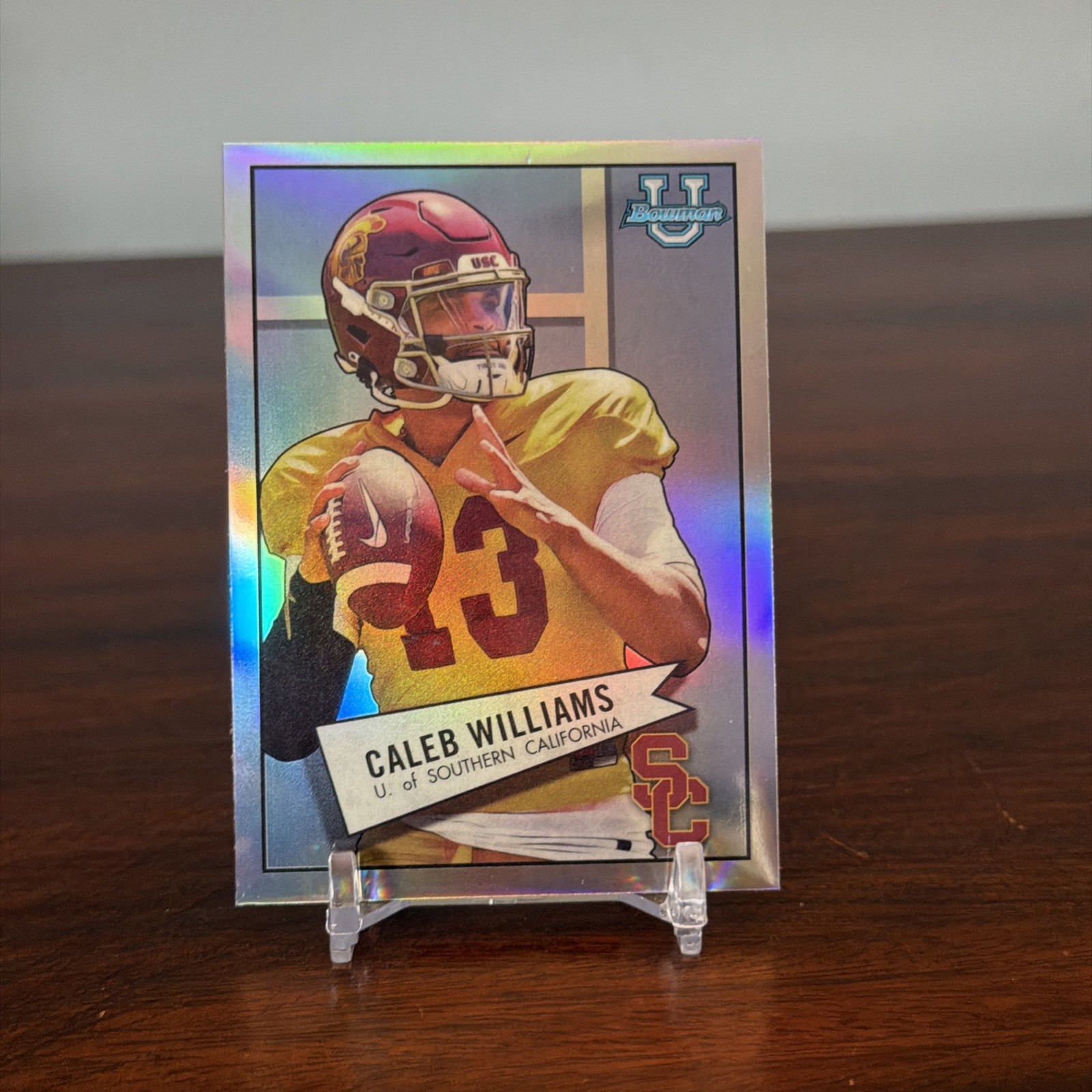 2022 Bowman University Chrome #52BF-4 Caleb Williams 1952 Bowman USC Trojans