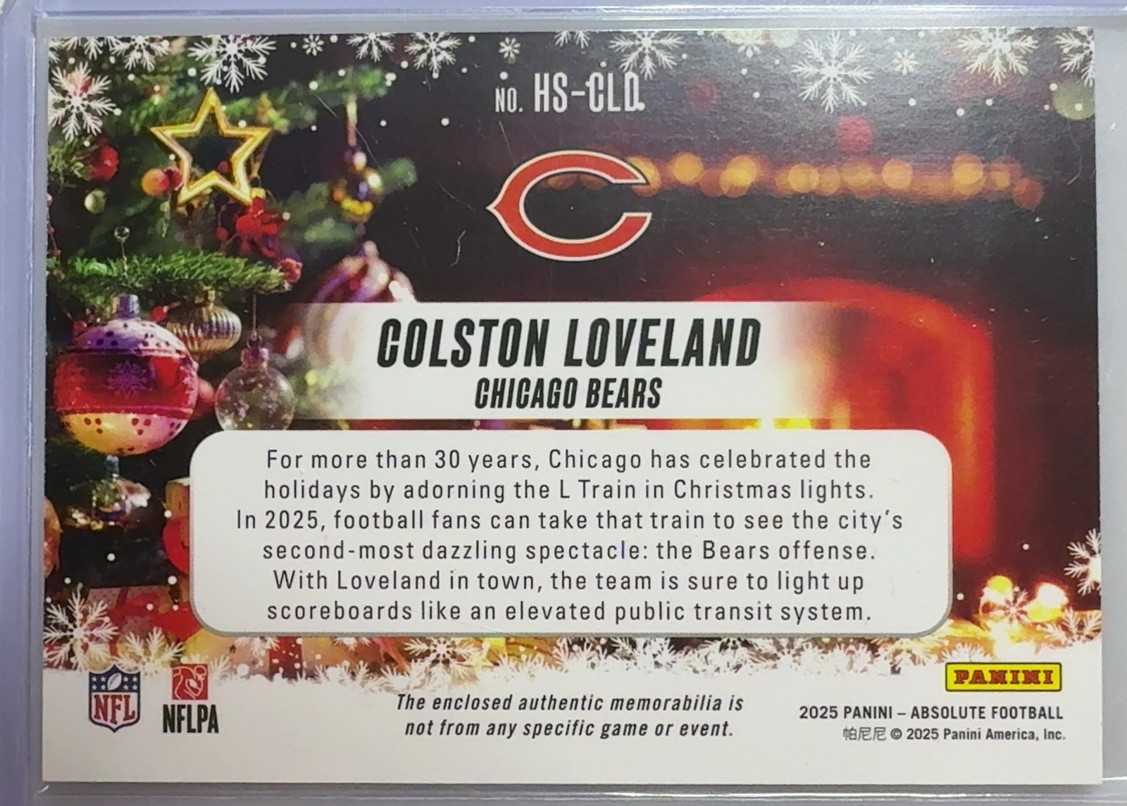 Colston Loveland RC 2025 Panini Absolute Football #HS-CLD Rookie