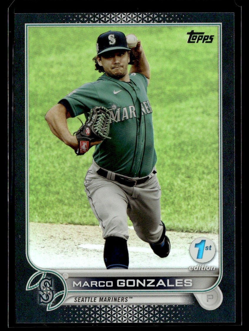 2022 Topps 1st Edition Black Foil Marco Gonzales /25 Mariners #112