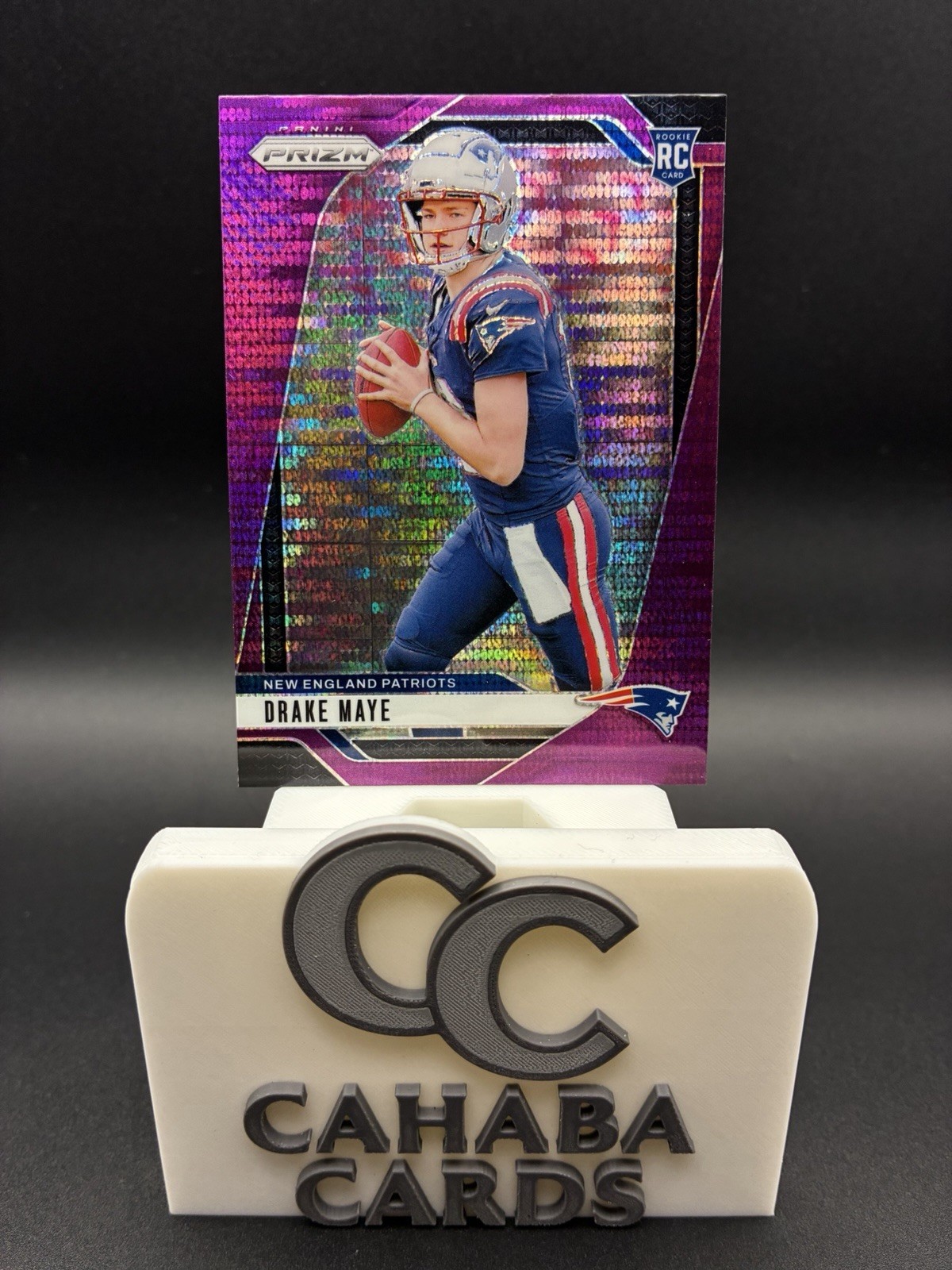 2024 Panini Prizm – Rookies Drake Maye #329 Purple Pulsar Prizm (RC) Patriots