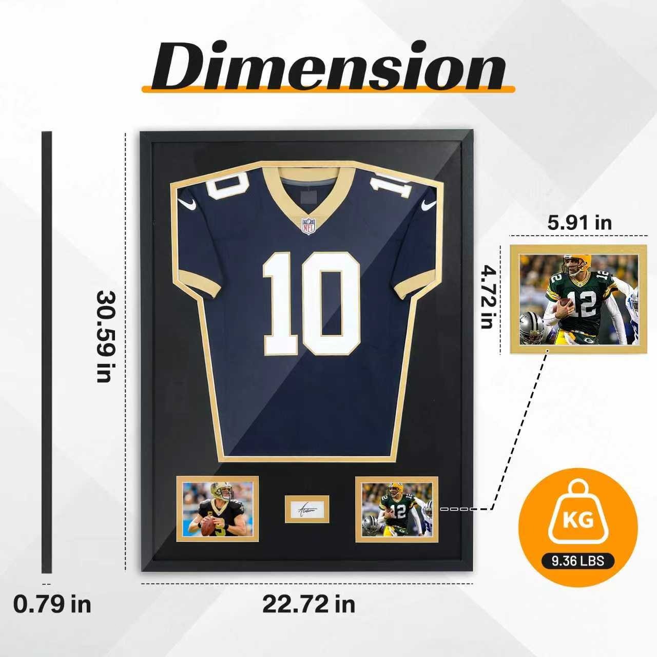 Jersey Frame with UV Glass & Signature Slot – Football Basketball Soccer (1 PCS)