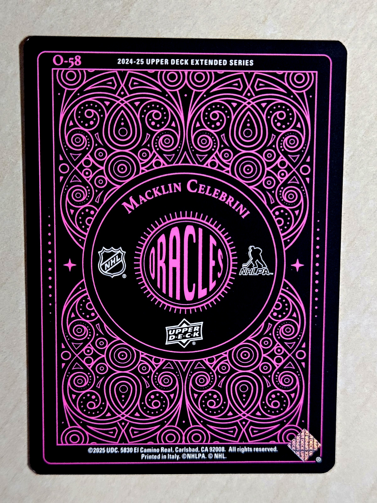 2024/25 Upper Deck Extended Macklin Celebrini Oracles Pink SP #O-58 Rare 💥💥