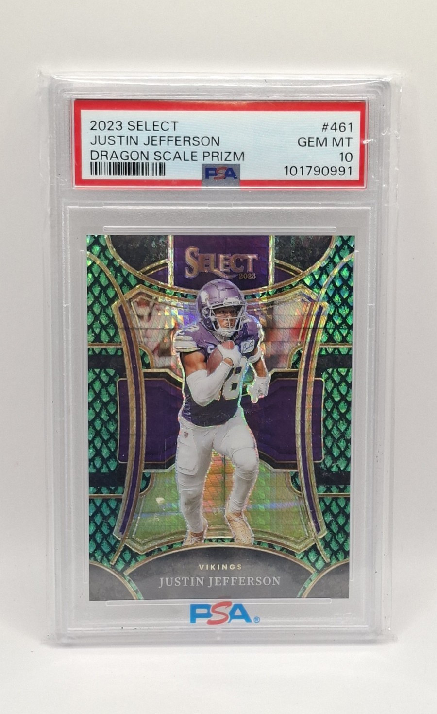 Panini 2023 Select Suite Level Justin Jefferson Dragon Scale #461 /70 PSA 10