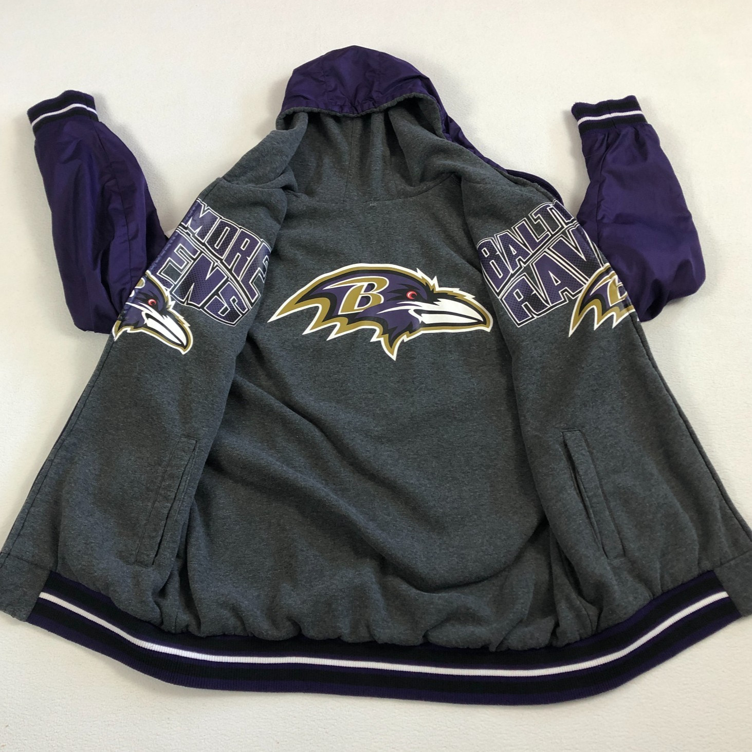 Baltimore Ravens G-lll Sports by Carl Banks REVERSIBLE Jacket Size XL Chest 50″