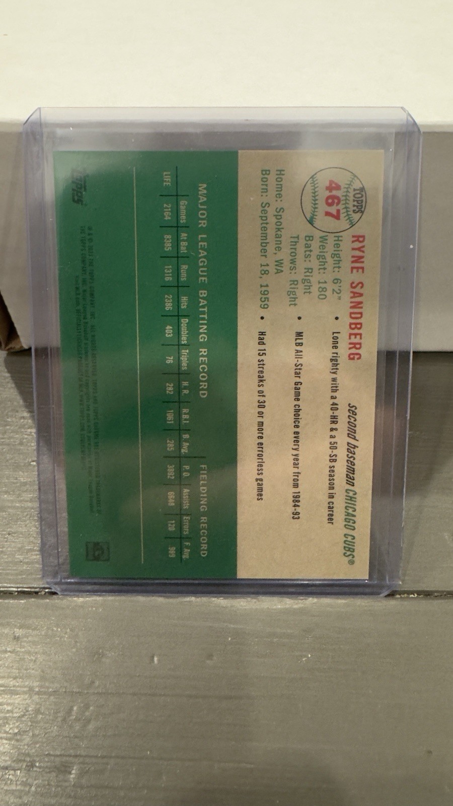 2023 Topps Chrome Platinum Ryne Sandberg Cubs #467 121/150 Mini Diamond and Blue