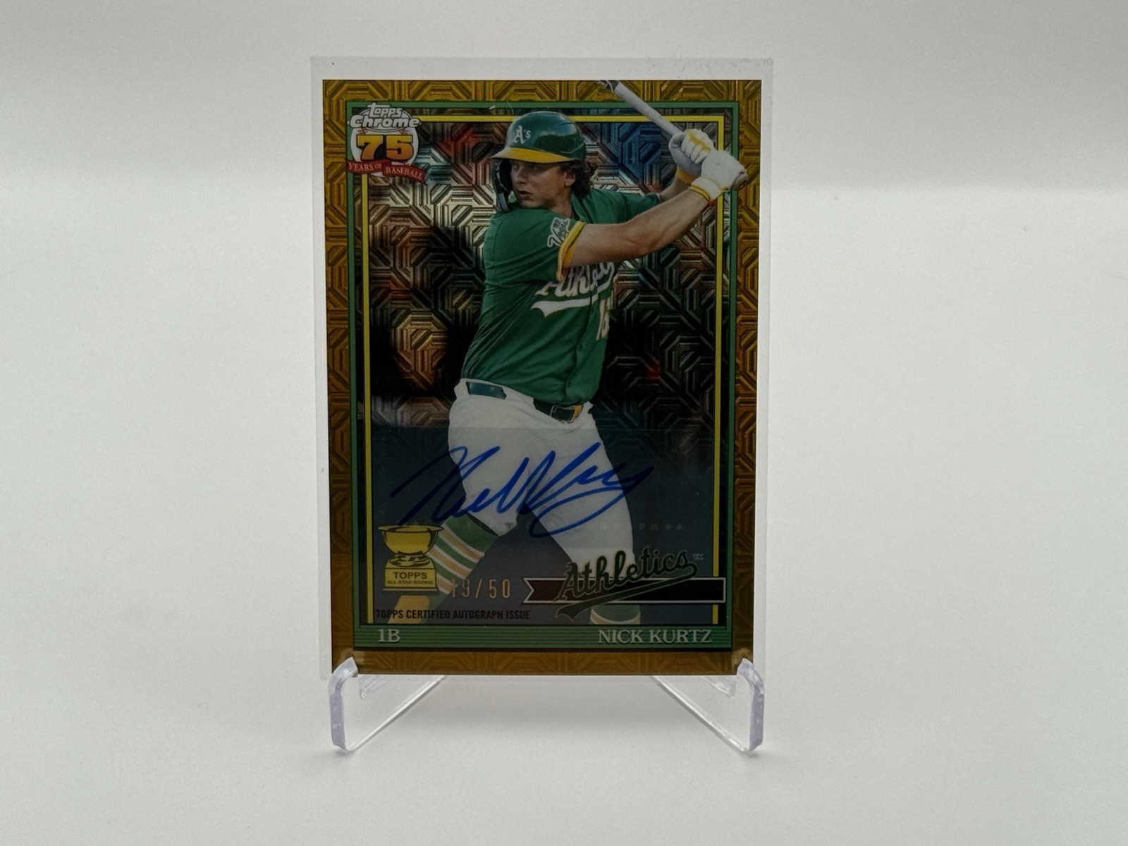 2026 Topps Series 2 Nick Kurtz Gold Mojo Auto /50 #91C2-50 Athletics MLB Card