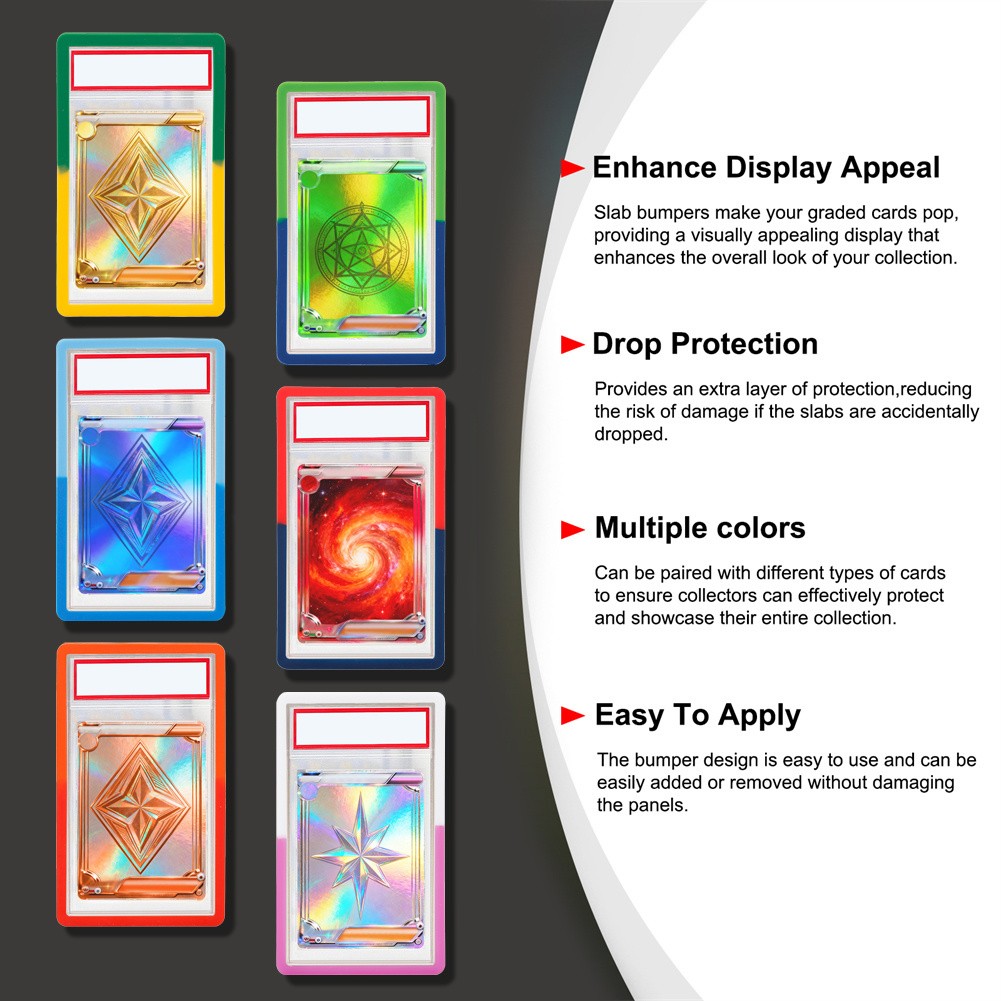6Color/Set Silicone Bumper Guard Slab Edge Protector Case For PSA Graded Cards
