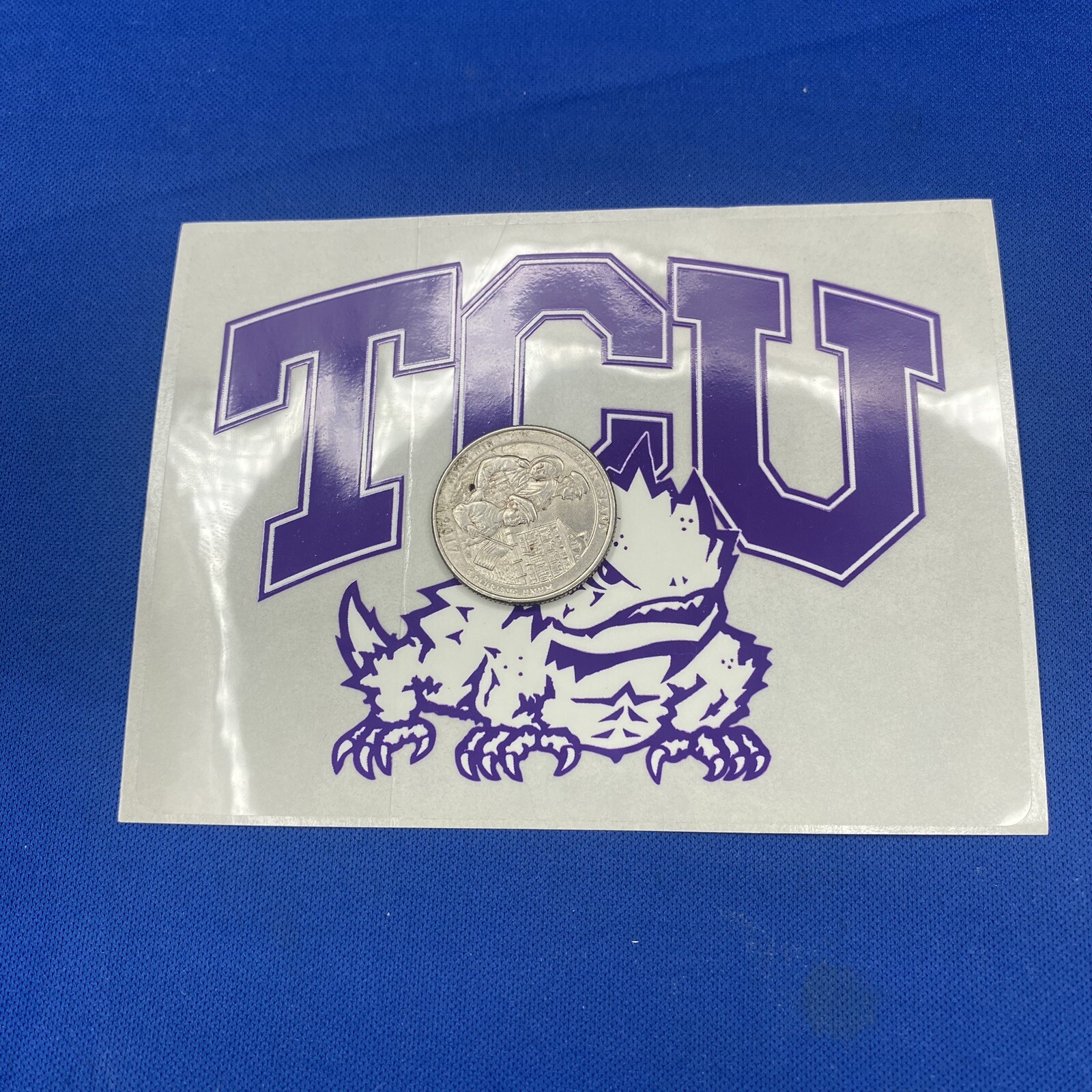 TCU Horned Frogs Logo Static Cling Sticker Decal 3.25inx4.35in Window Car Laptop