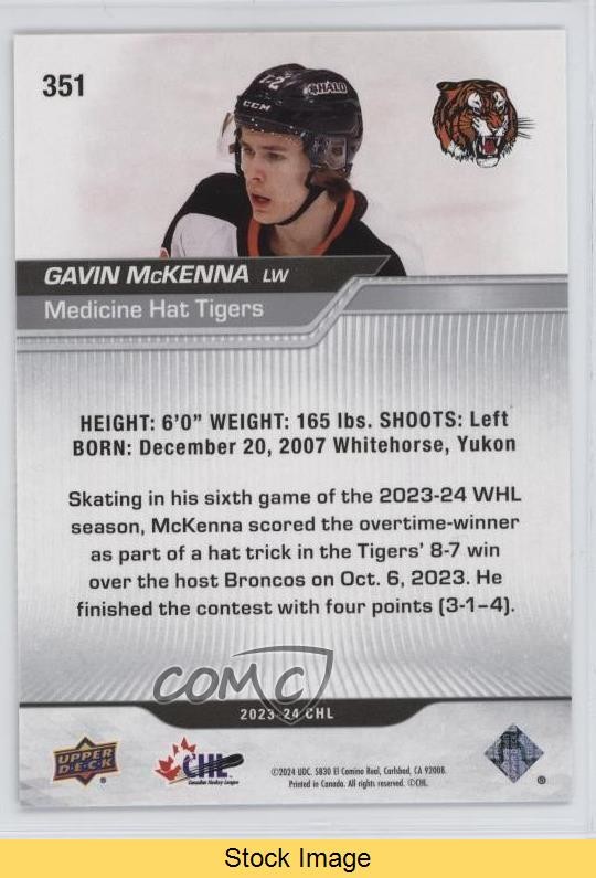 2023-24 Upper Deck CHL Star Rookies Gavin Mckenna #351 READ 14hh