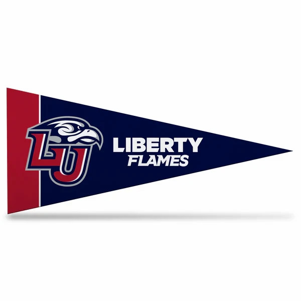 CUSA Liberty Flames Mini Pennant 9X4 inch soft felt, Banner, Flag made in USA