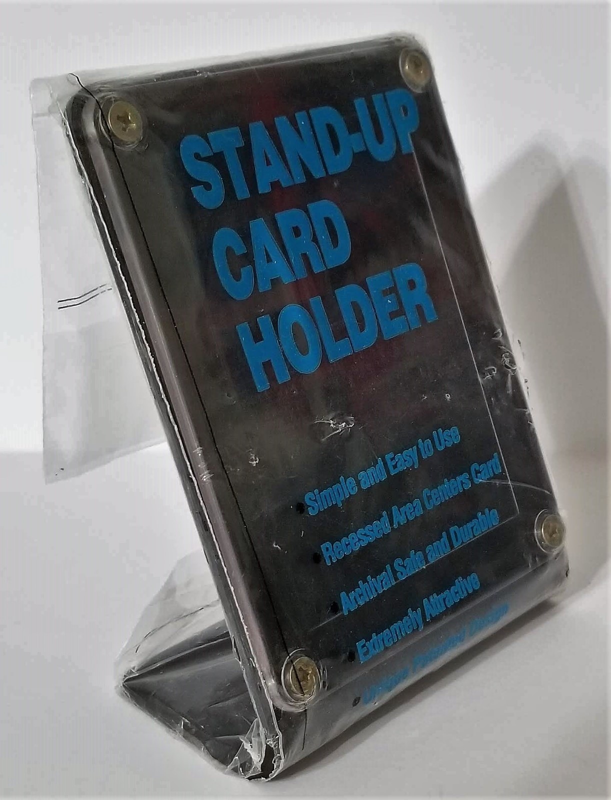 Stand-Up High Quality Trading Card Holder Lot of 4 Black Screw Down Archival