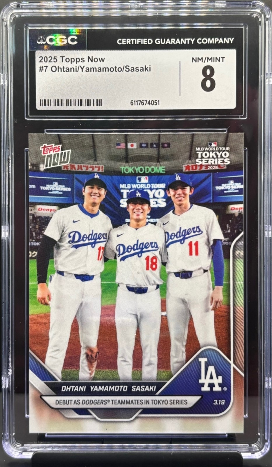 2025 Topps Now Shohei Ohtani Yoshinobu Yamamoto Roki Sasaki PR: 99226 #7 CGC 8
