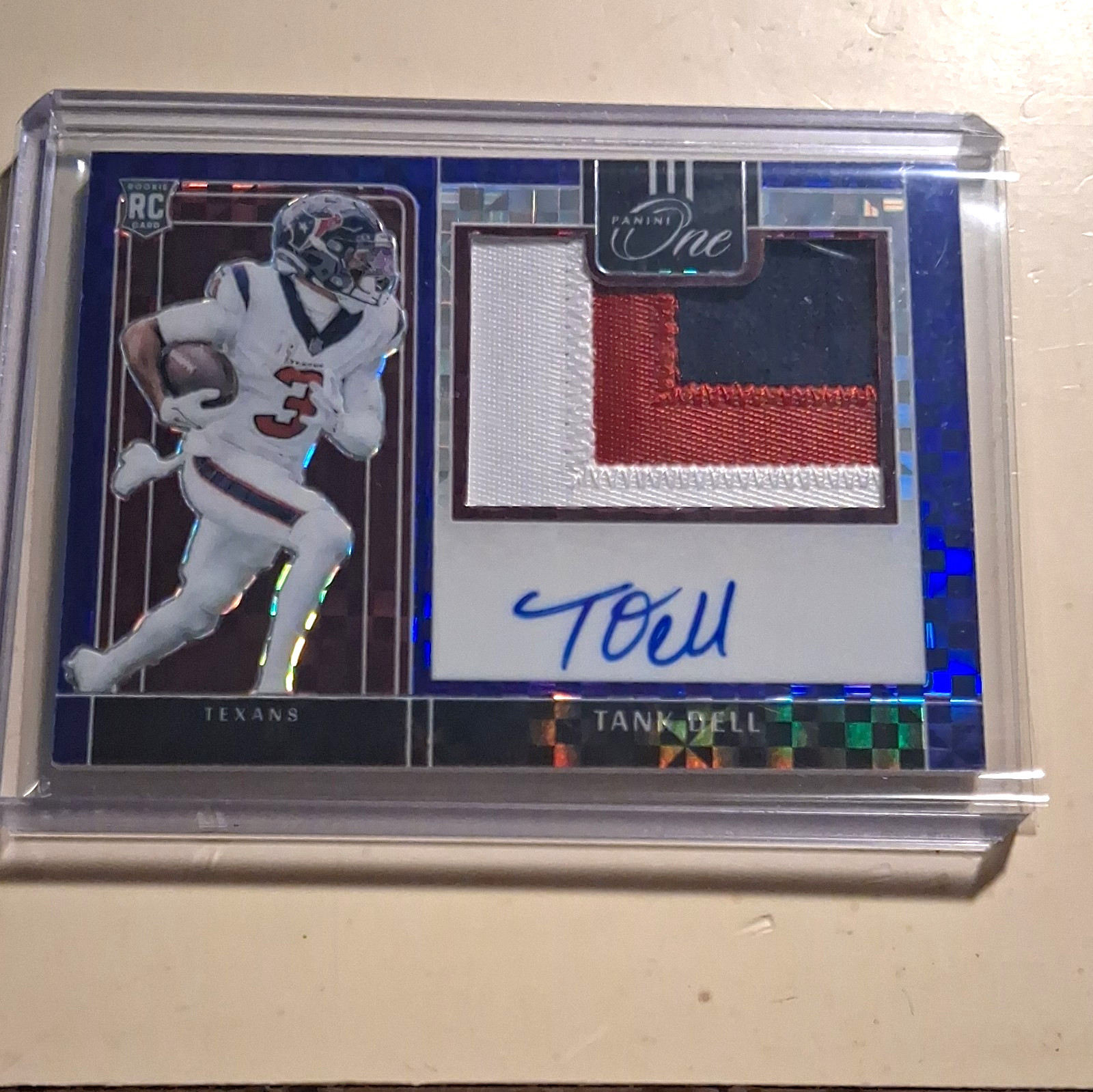 panini one football 2023 tank dell rc precision rpa auto #313 /75 texans