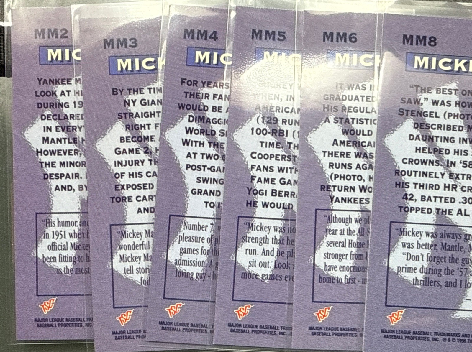MICKEY MANTLE 1996 STADIUM CLUB MANTLE LOT 6 DIFFERENT NEW YORK YANKEES HOF ⚾️