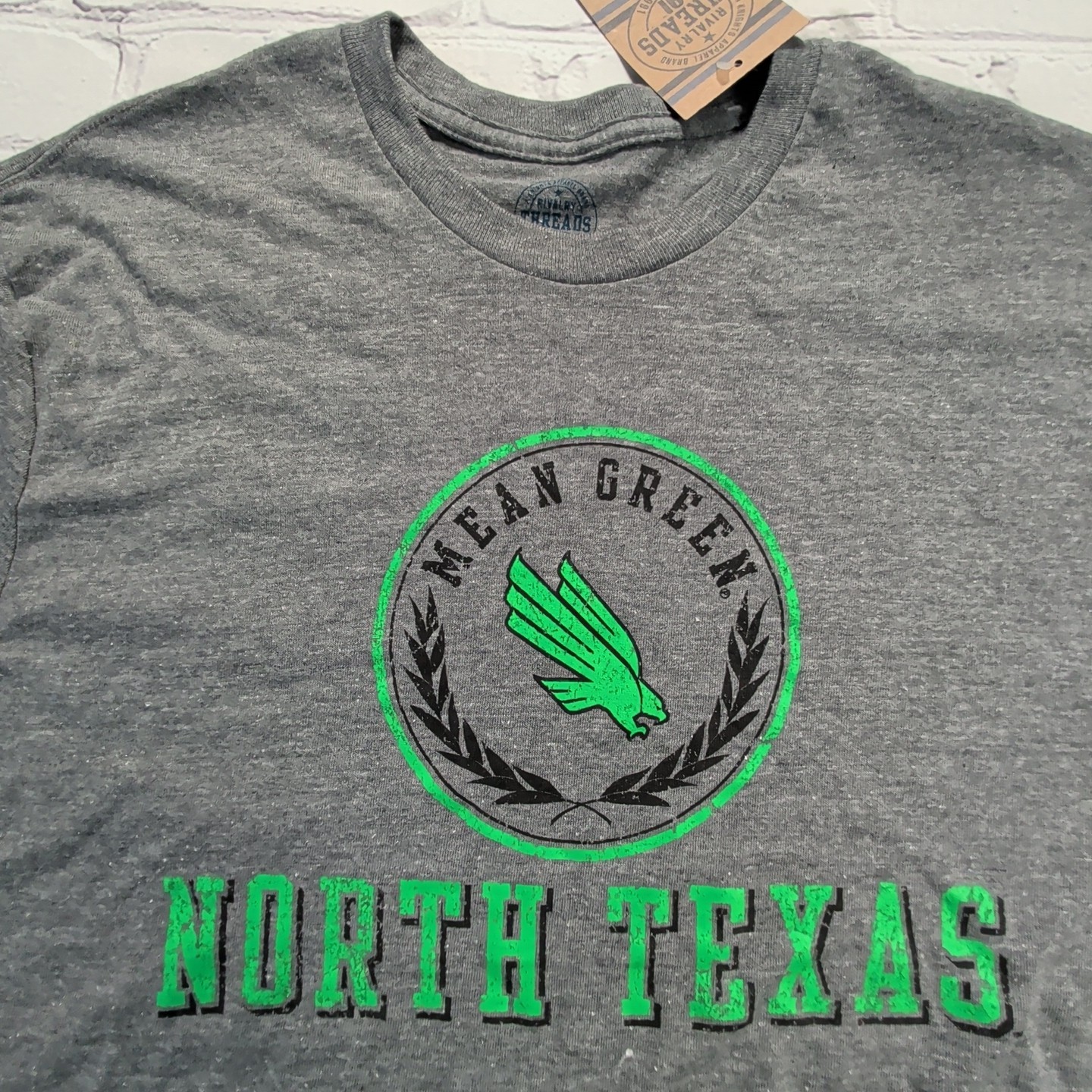 NEW Mens Large NCAA North Texas Mean Green Eagles Tee SS Athletic Fit T-Shirt