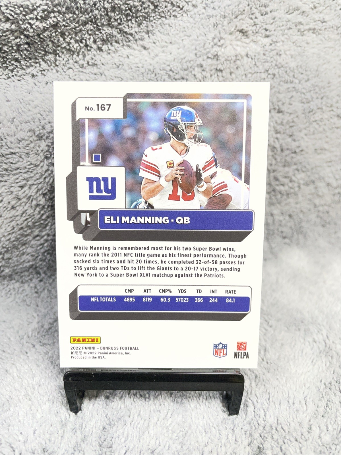 2022 Panini Donruss – Eli Manning #167 Press Proof Premium new york giants