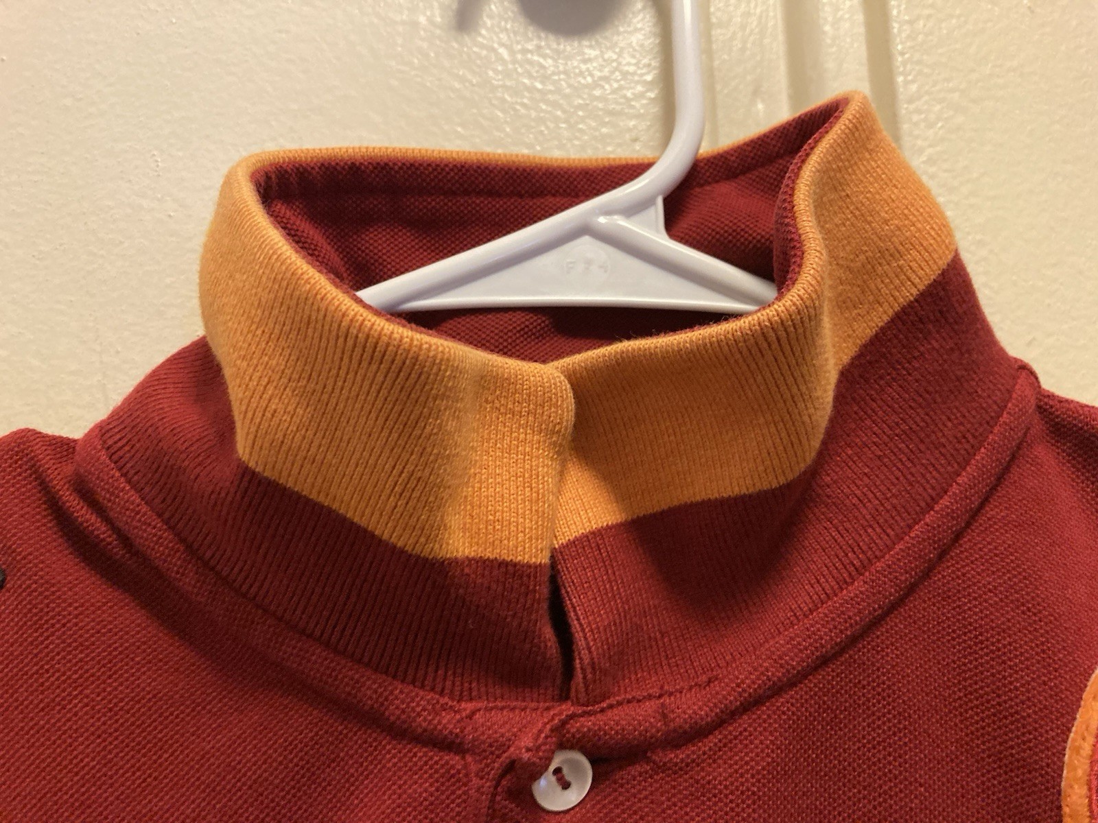 Kappa AS Roma Italy Italia Calcio Polo Shirt Mens Size M Red Slim Fit