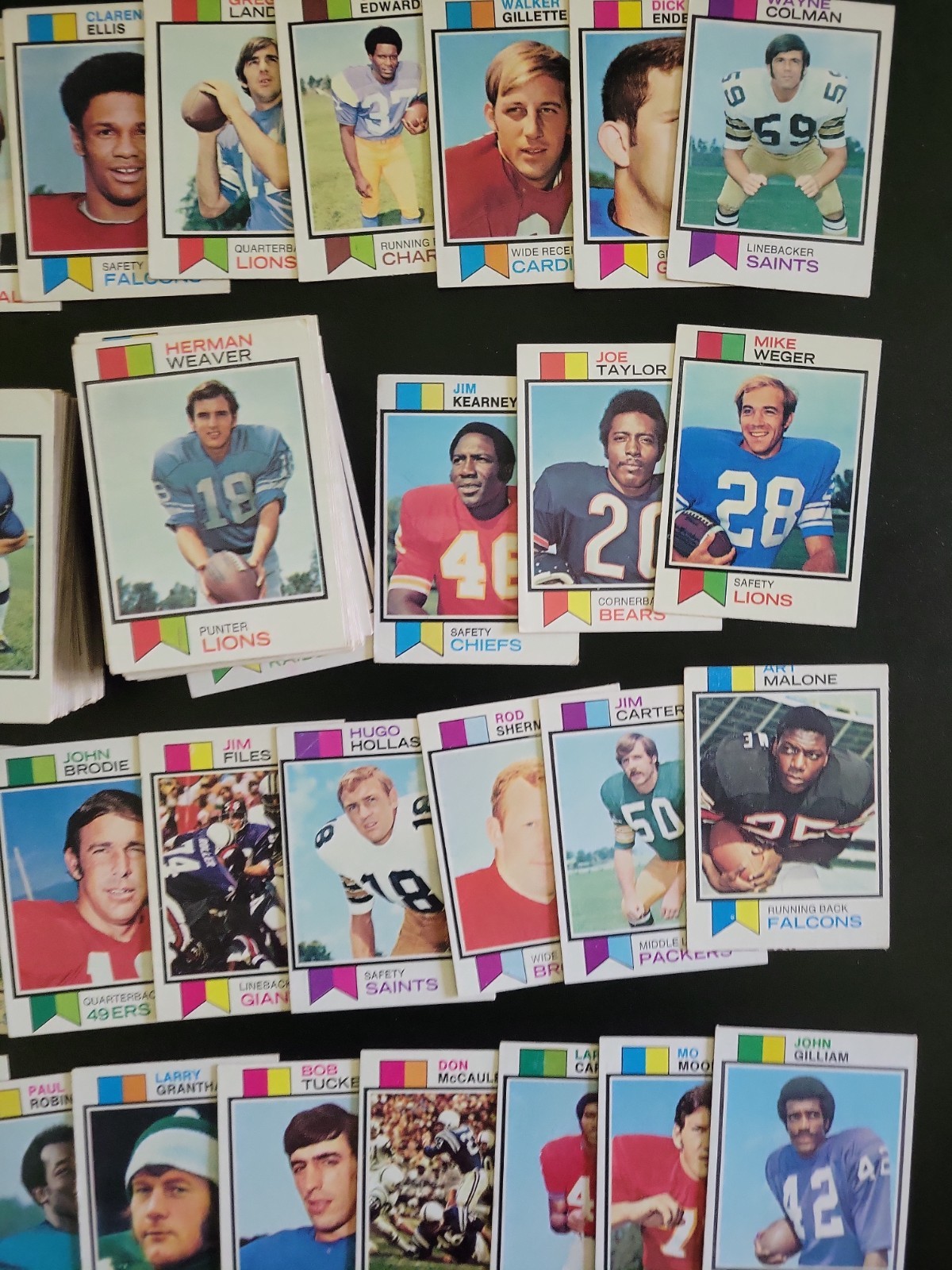 1973 Topps Football Lot – 218 Different – W/ Willie Williams and Pat Matson