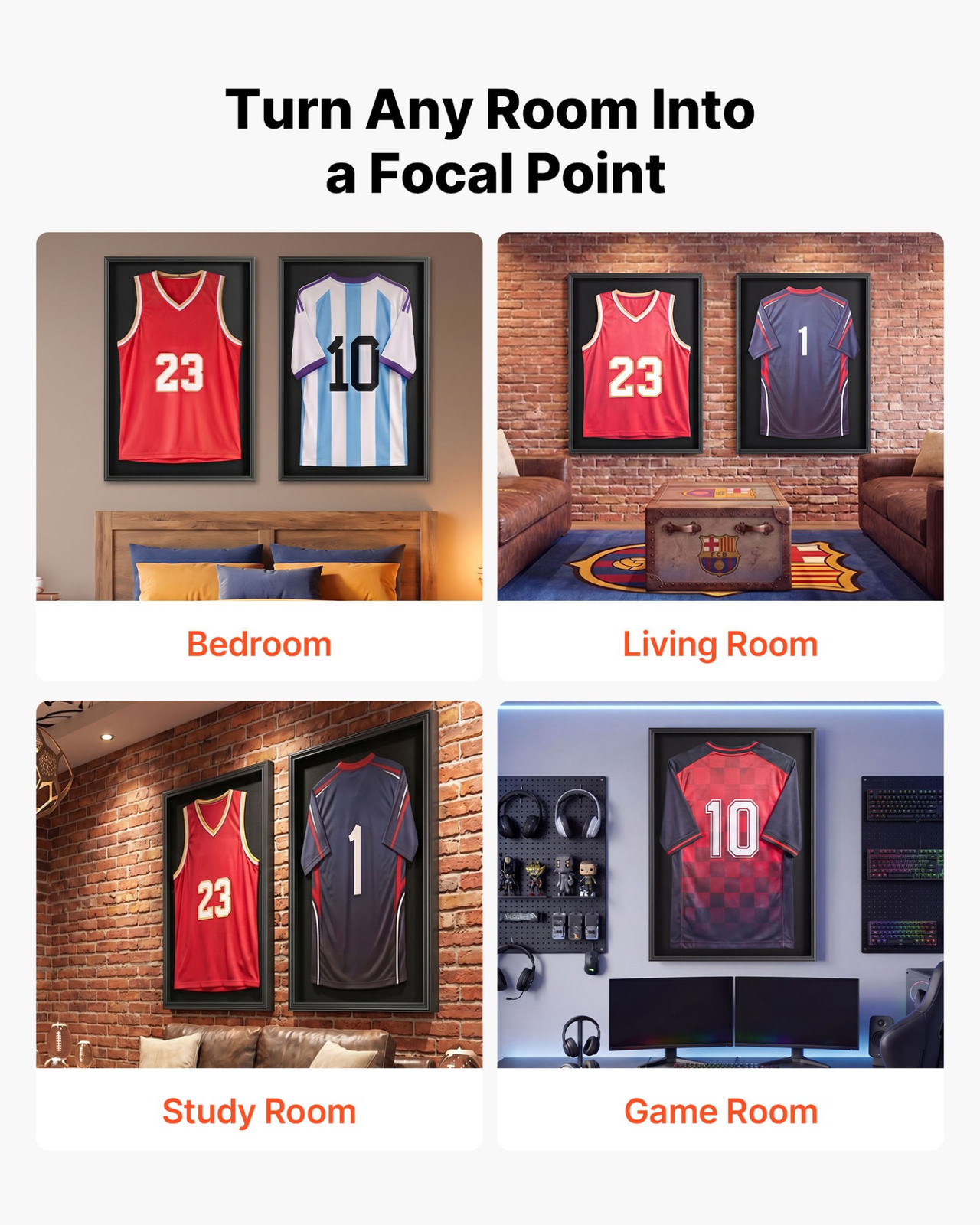 Lockable Jersey Frame Display Case 35.4×27.6in UV Shadow Box w/ Hanger