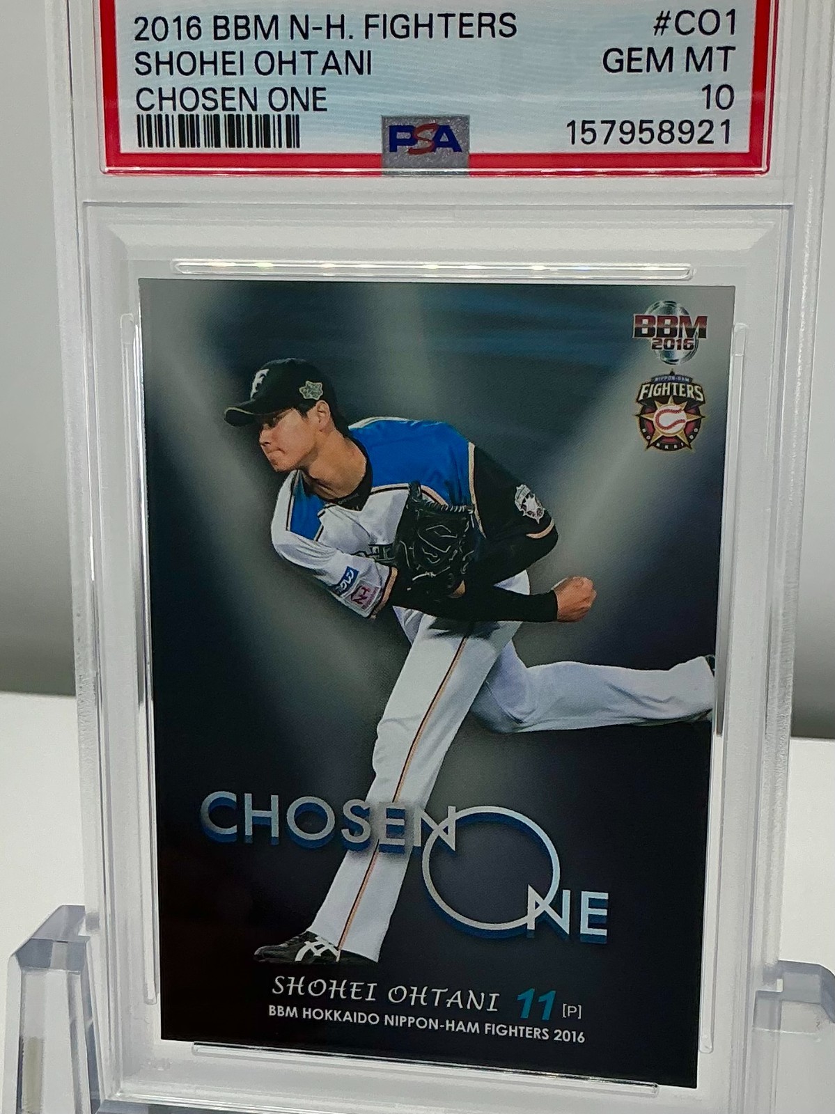SHOHEI OHTANI 2016BBM N-H.FIGHTERS CHOSEN ONE PITCHING #CO1 PSA10!POP14!(RC)