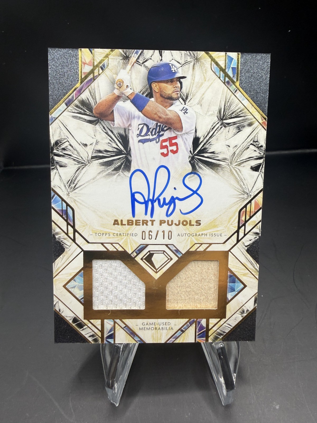 2025 Topps Diamond Icons Albert Pujols Dual Relic Auto 6/10 Dodgers