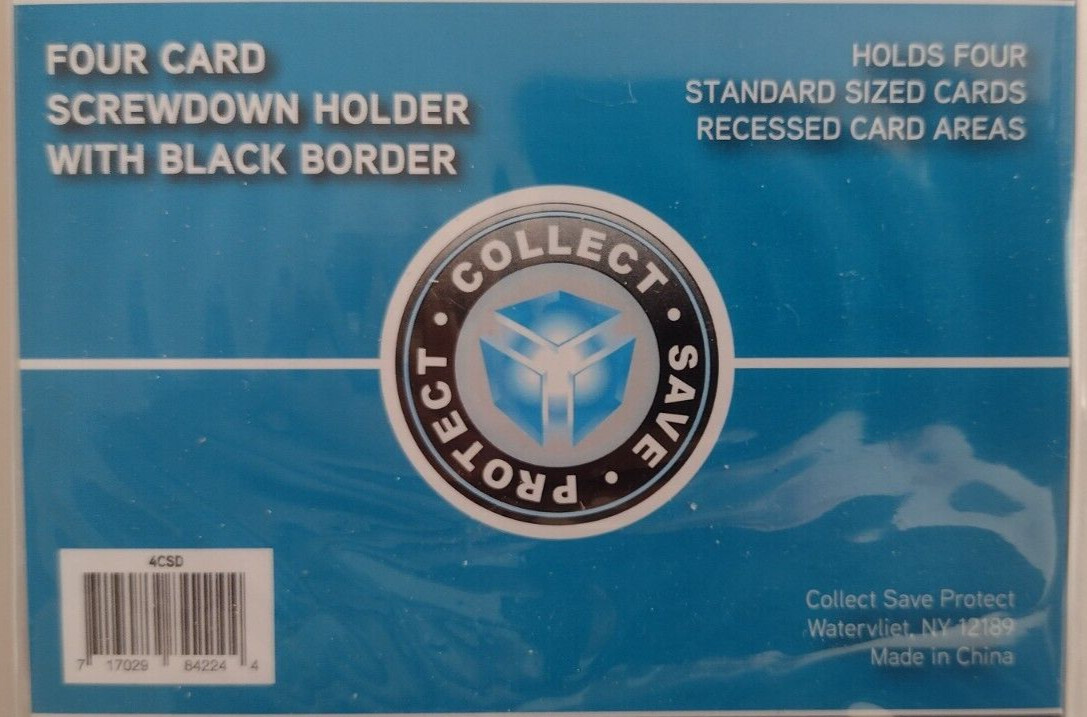 (5) CSP 4 Card Recessed Screwdown Card Protector Black Border New NIP #4CSD