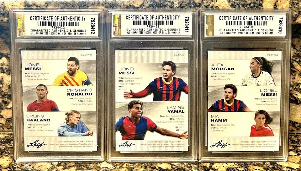 25 Card Lot 2004-22 LIONEL MESSI/PELE/CRISTIANO RONALDO Rookie GRADED GEM-MT 10