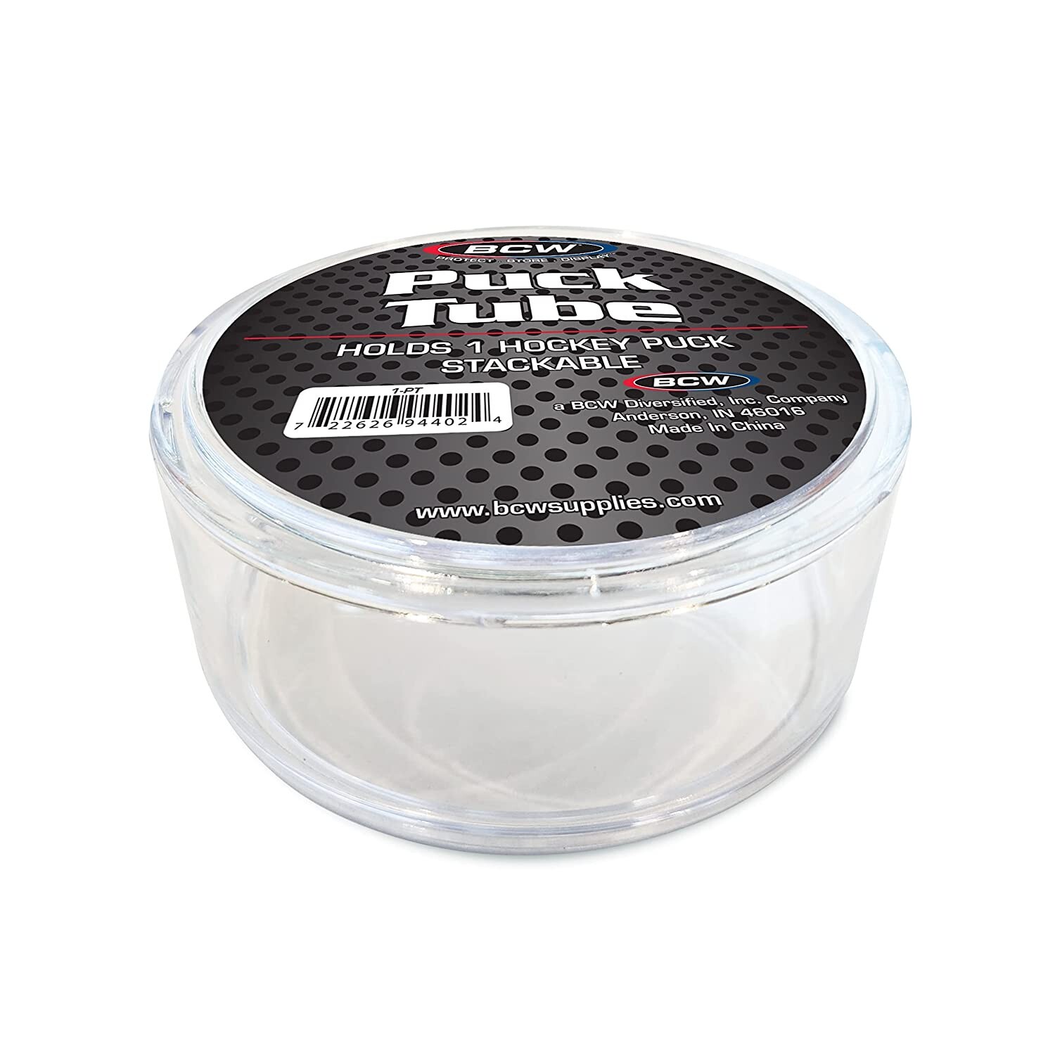 BCW Round Hockey Puck TUBE Holder Display Case Stackable For Souvenir Pucks
