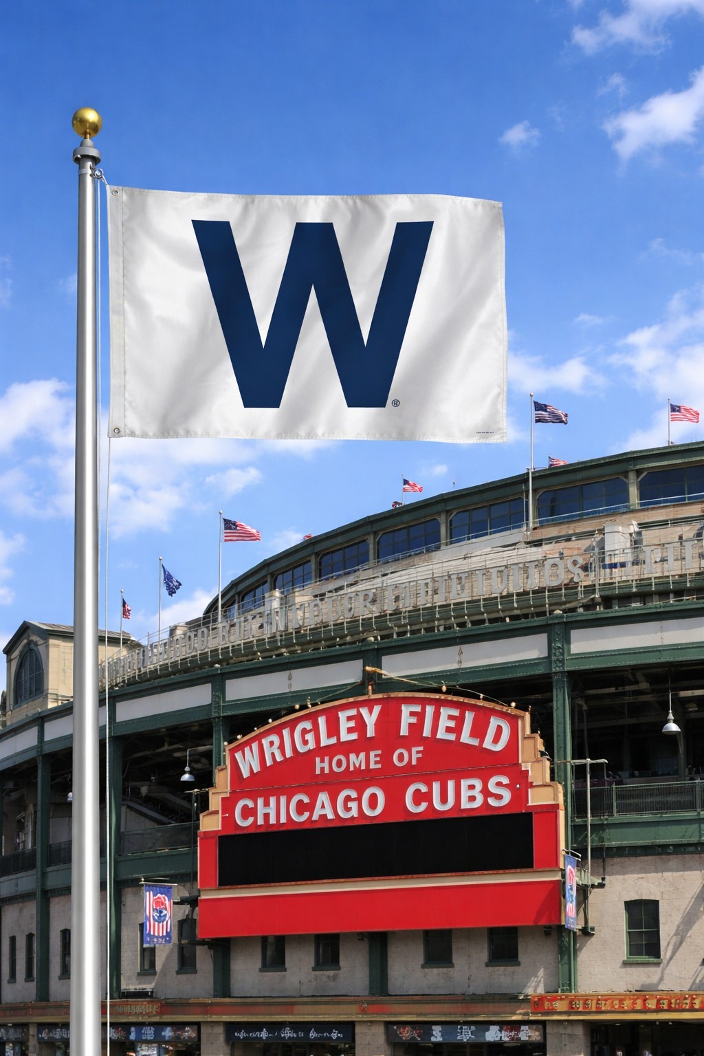 Chicago Cubs W Flag 2 X 3