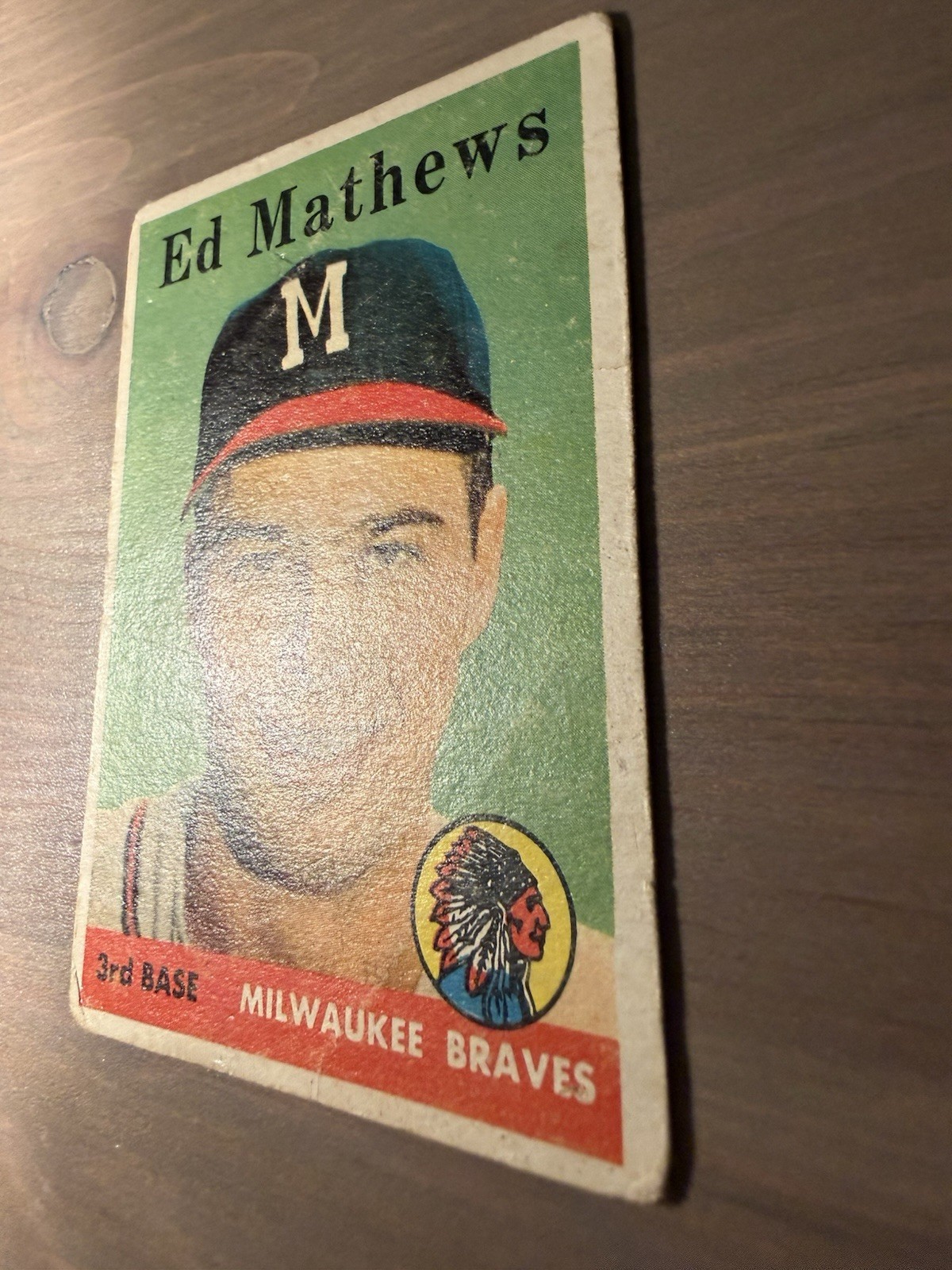 Topps 1958 #440 Ed Mathews Milwaukee Braves Base Set Baseball Card