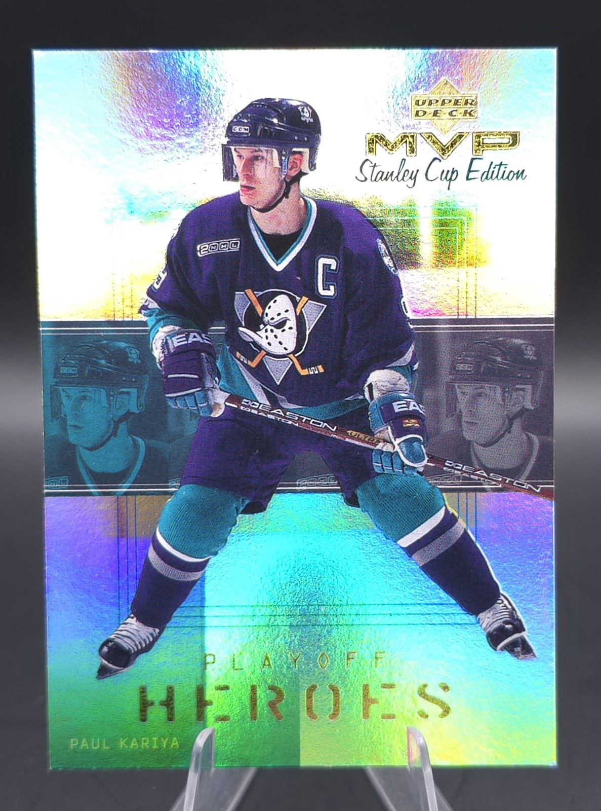 1999 Upper Deck MVP #PH1 Paul Kariya Stanley Cup Playoff Heroes Ducks FB