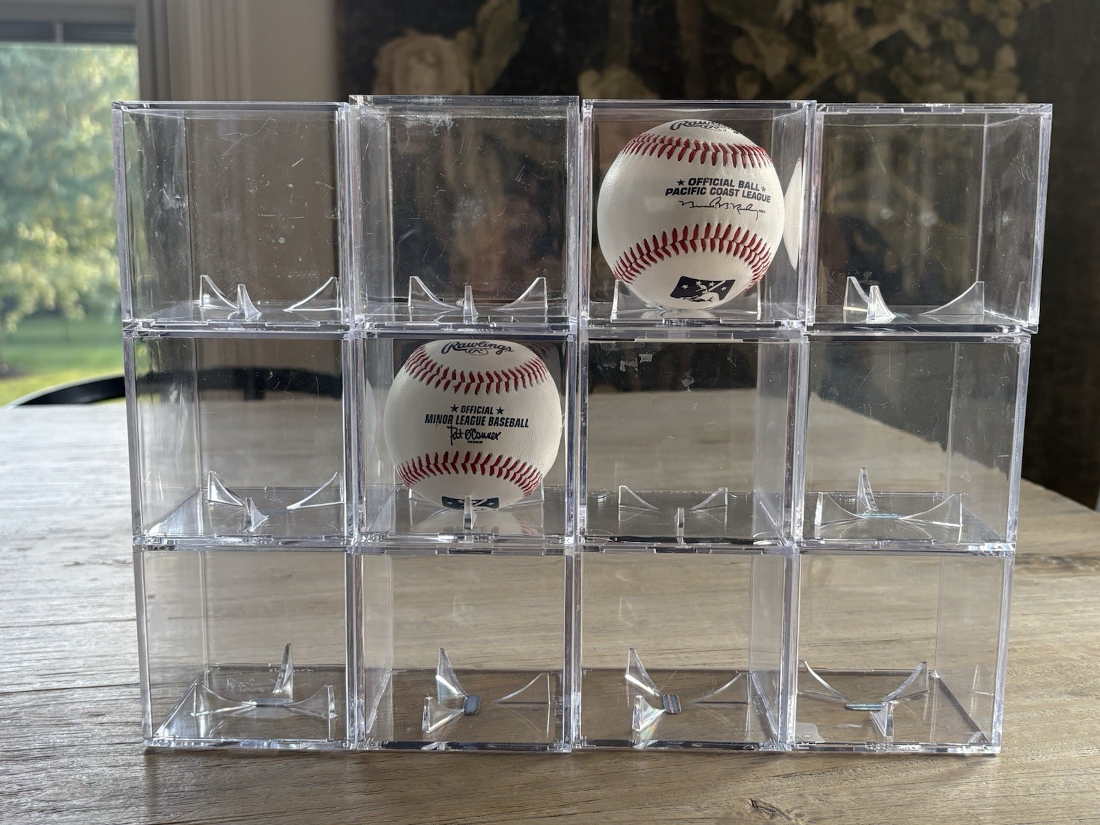 QUALITY – 12 Used MLB Baseball Ball Display Cubes Cases Holders Lot (no balls)