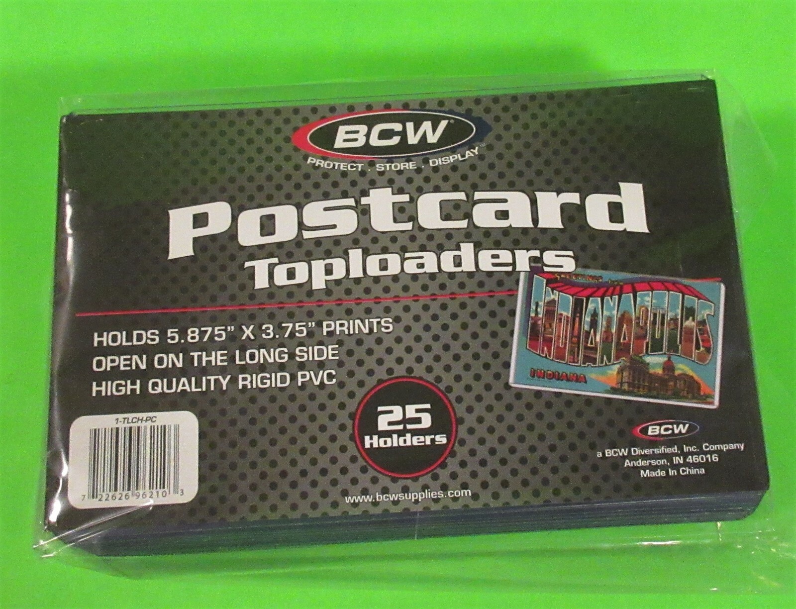 25 POSTCARD TOPLOADERS, RIGID PVC, ARCHIVAL SAFE, HOLDS 5.875″X 3.75″ CARDS