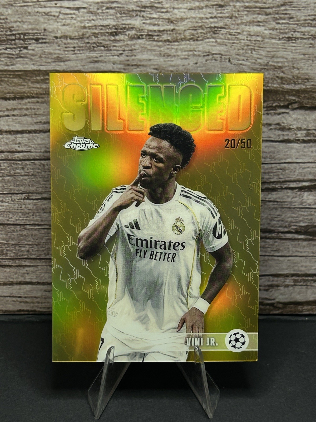 2026 Topps Chrome Vini Jr. Silenced True Gold Refractor /50 #SHH-8