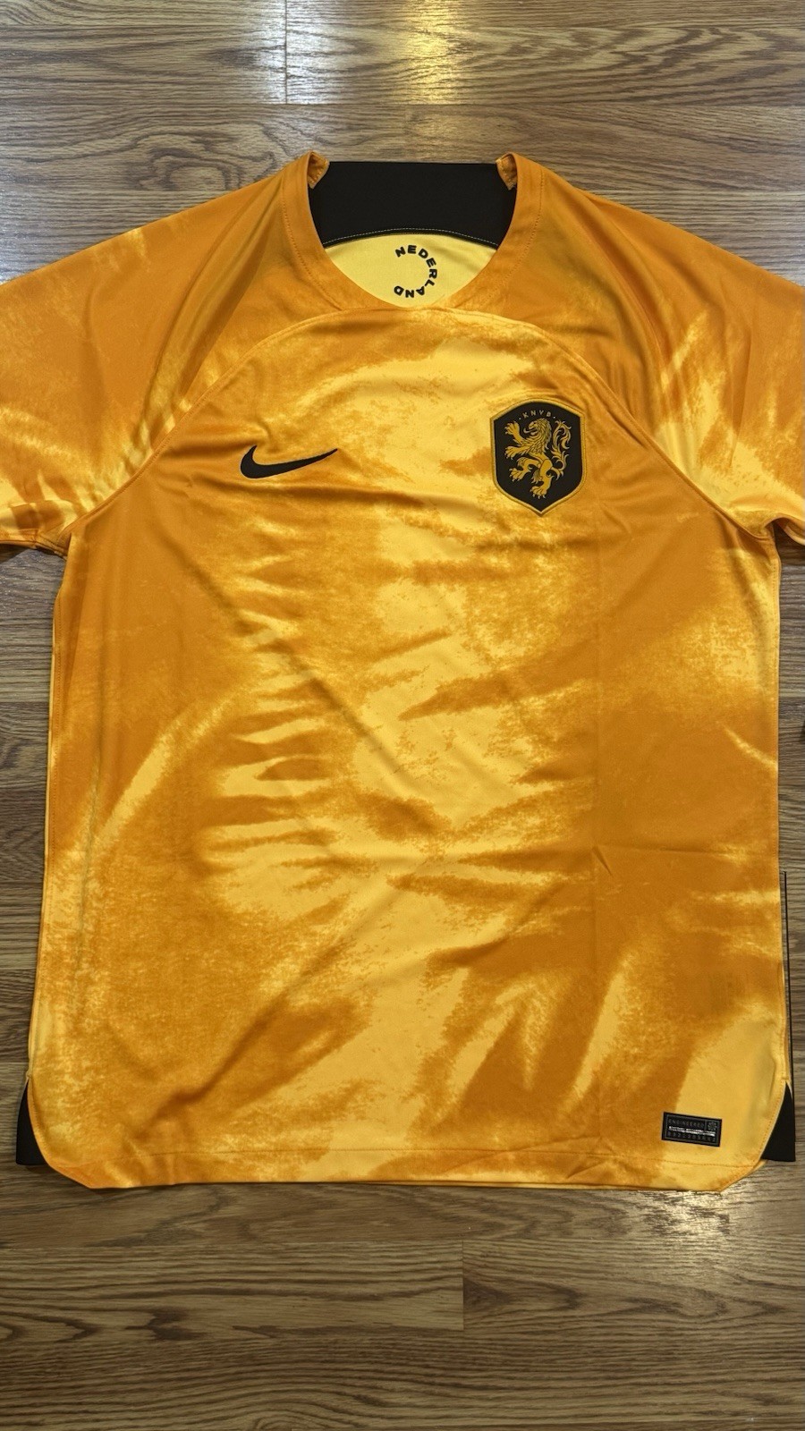 Nike DriFit 2022-23 NETHERLANDS Gold/Yellow Home Soccer Jersey DN0694-845 Mens L