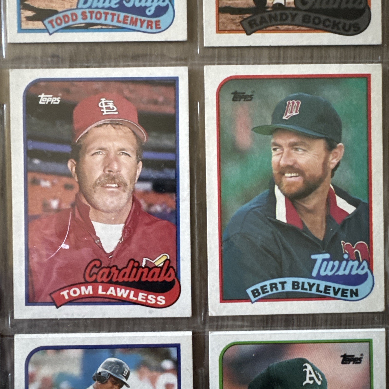 9 Baseball Trading Cards In Sleeve Featuring Mark McGwire And Lou Whitaker