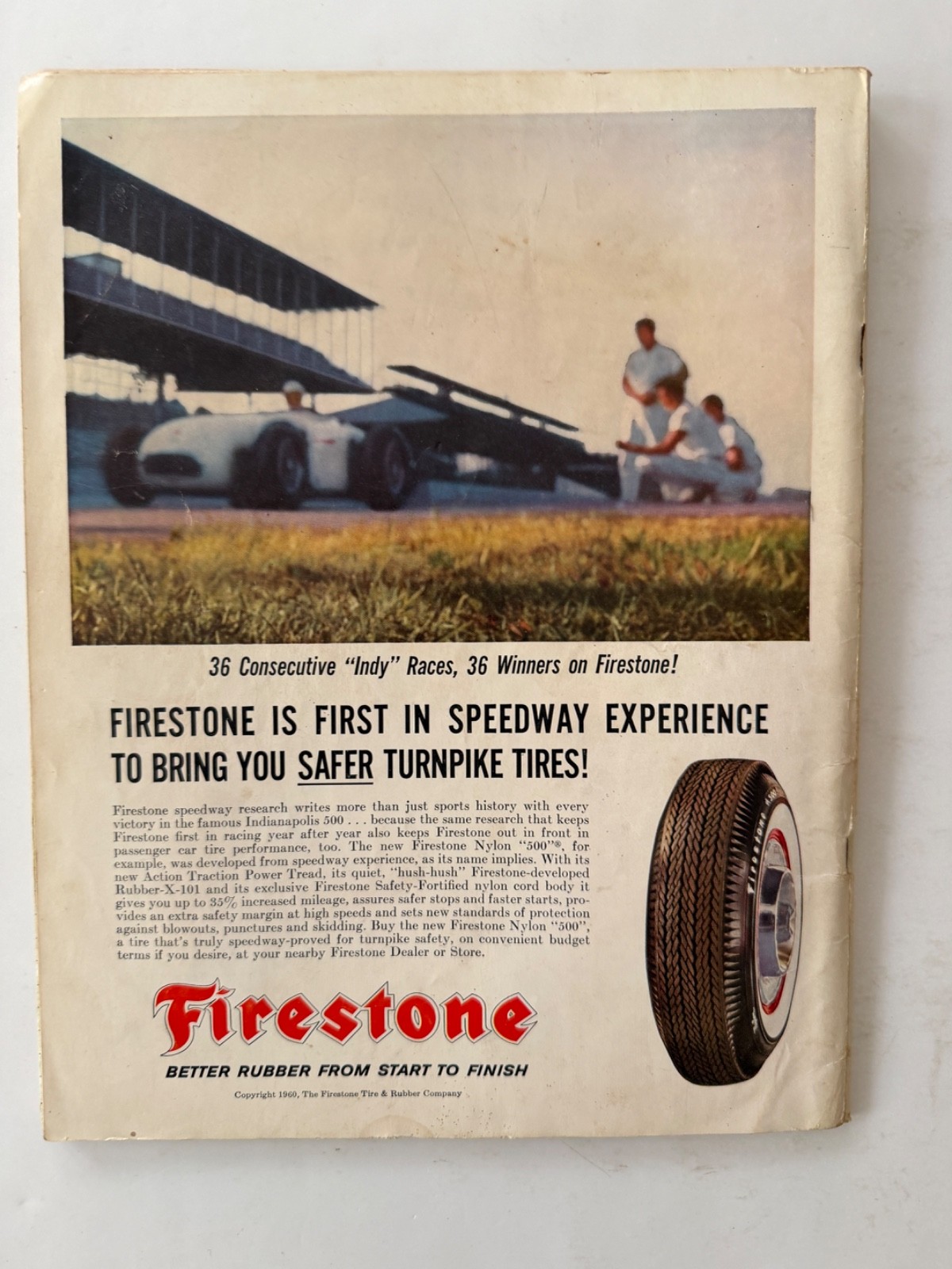 “The 44th 500” 1960 INDY 500 ORIGINAL OFFICIAL PROGRAM BOOK Paperback Free Ship