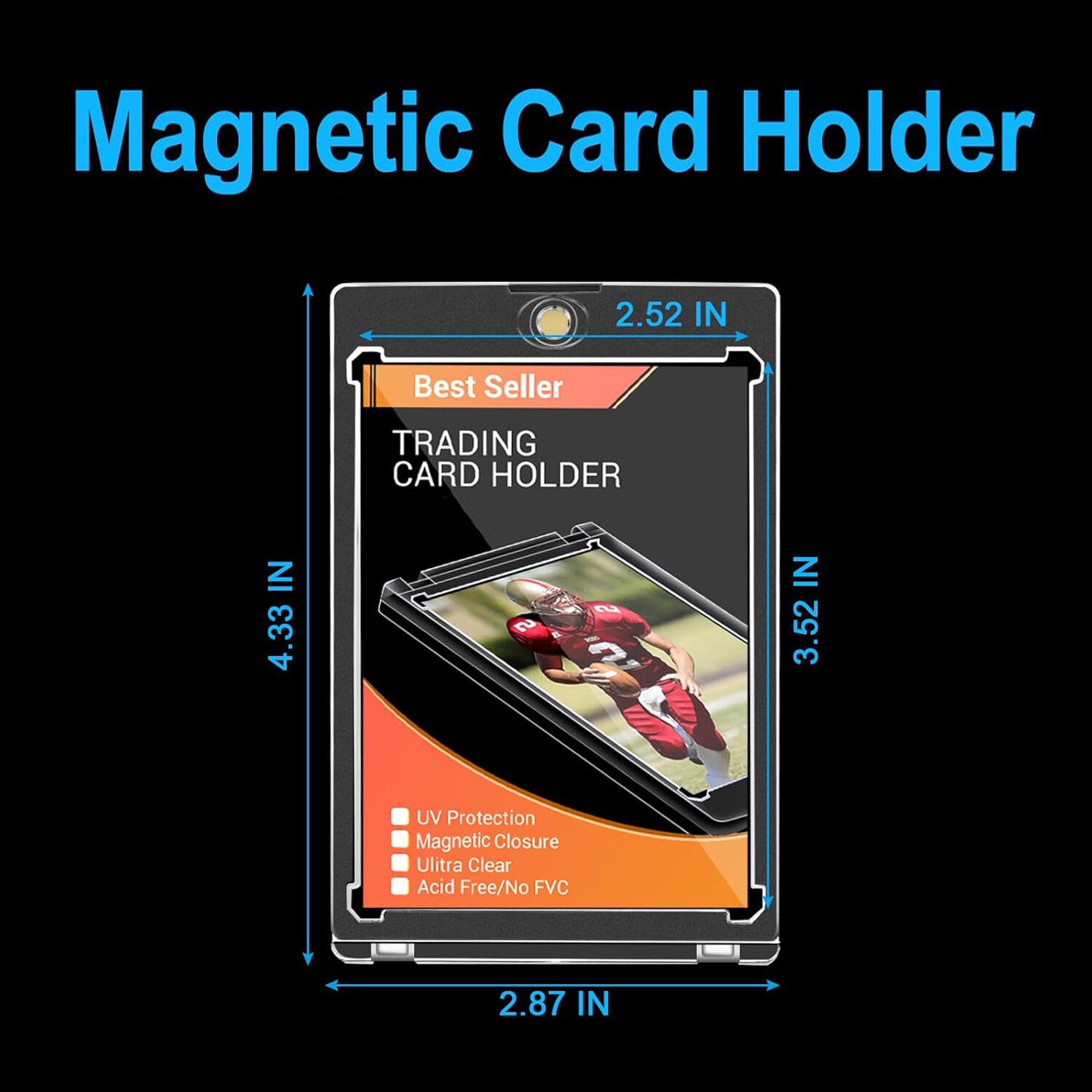 1-100Pcs 35 55 75 100 130 180Pt Magnetic Card Holders One-Touch For Trading Card