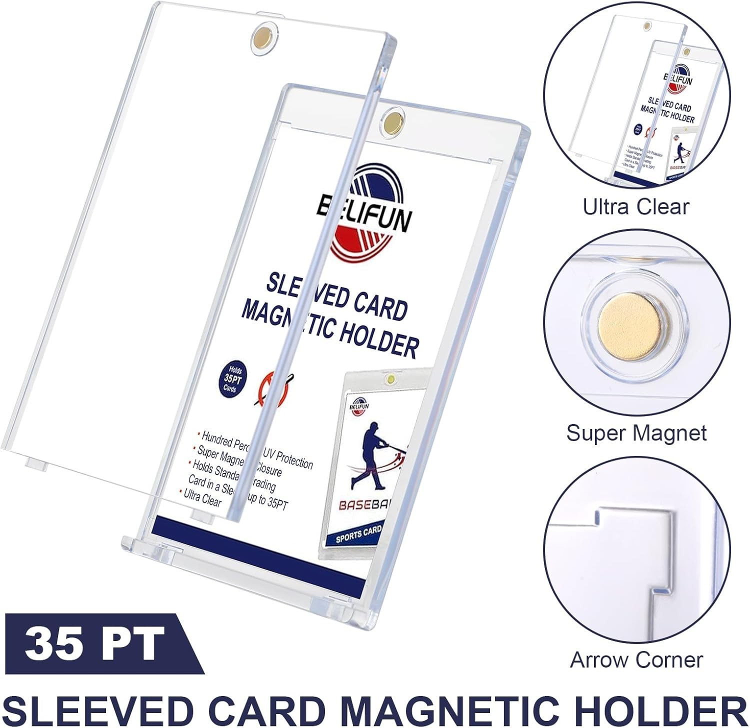 Clear Acrylic 20-Pack Magnetic Trading Card Cases – Preserves Collection