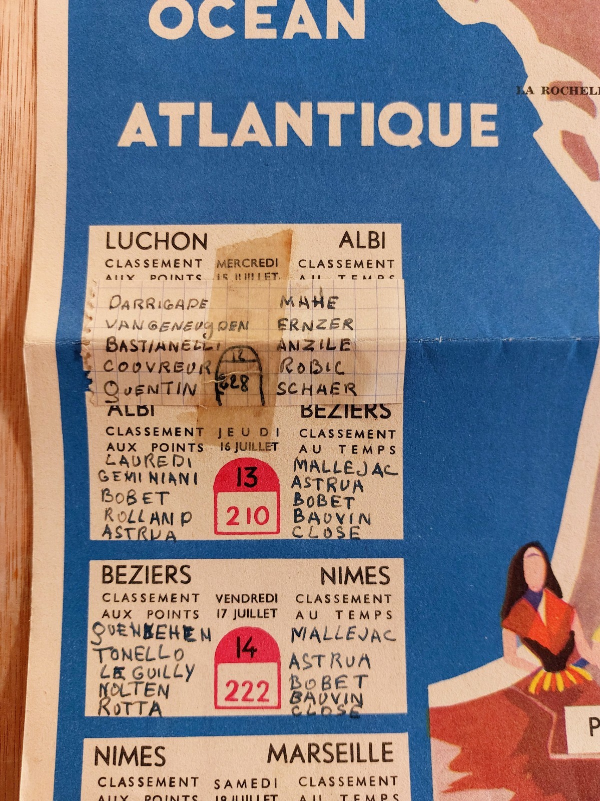Beautiful Original 1953 Tour De France Route Map Carte du Tour Programme.