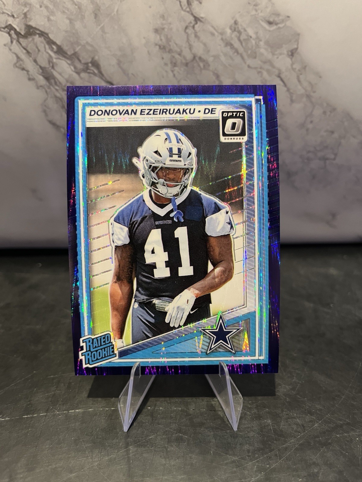 2025 Panini Optic – Donovan Ezeiruaku Purple Shock Rated Rookie #225 (RC)