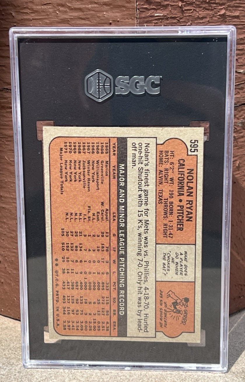 1972 Topps #595 Nolan Ryan SGC 5.5 – California Angels HOF!