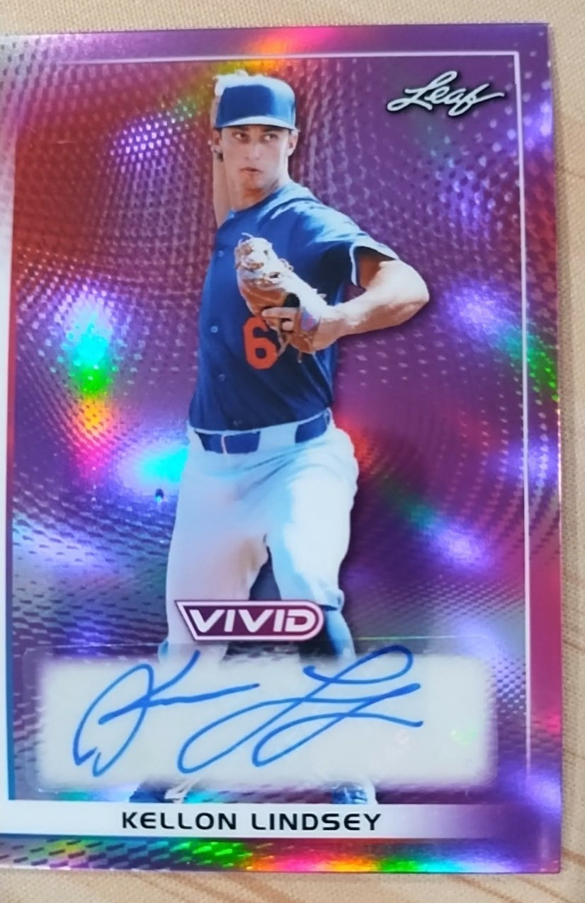 2026 Leaf Vivid Kellon Lindsey Refractor 1/3 AUTO Rookie RC DODGERS #BA-KL1