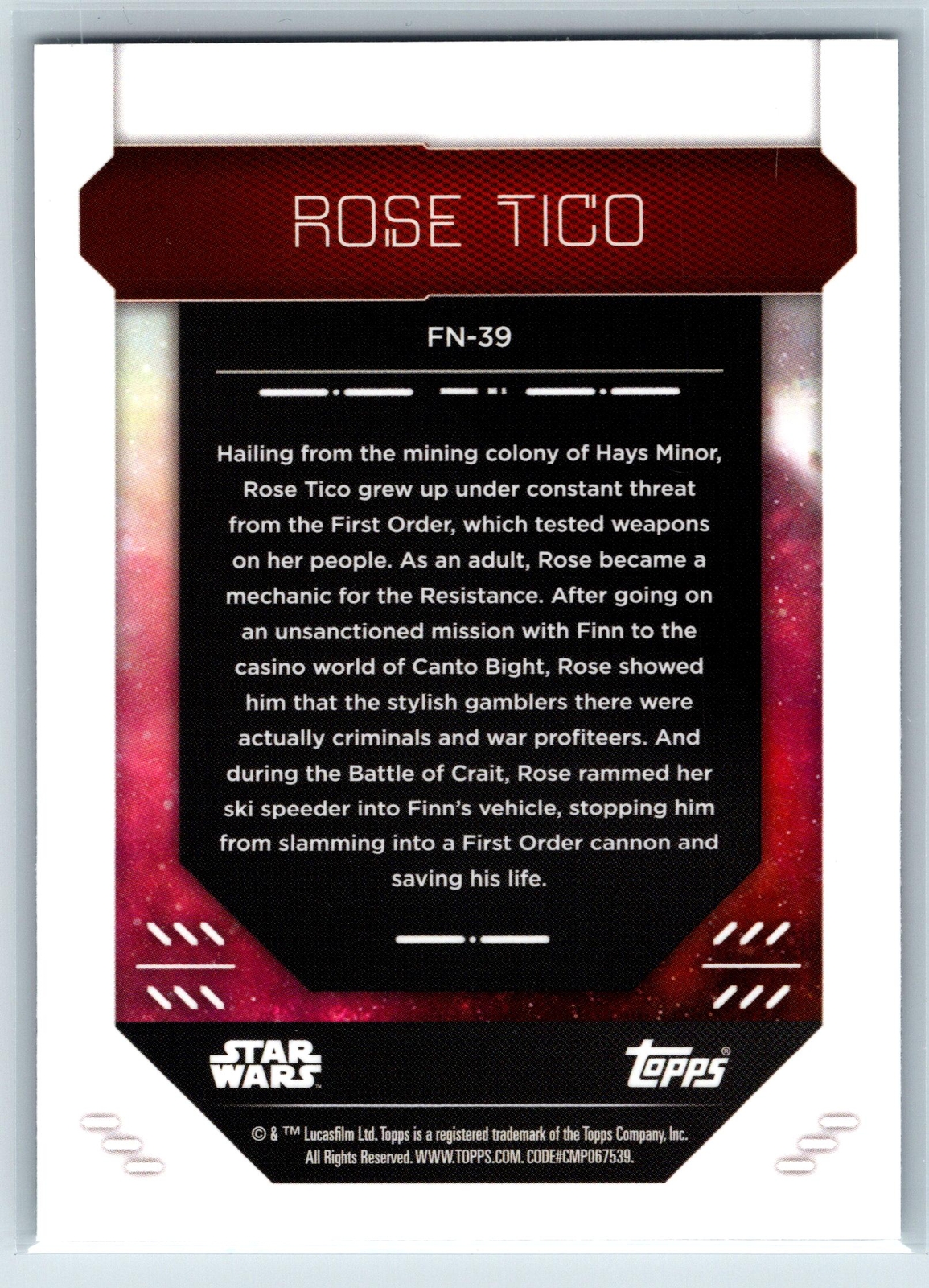 Rose Tico 2023 Topps Finest Star Wars #FN-39