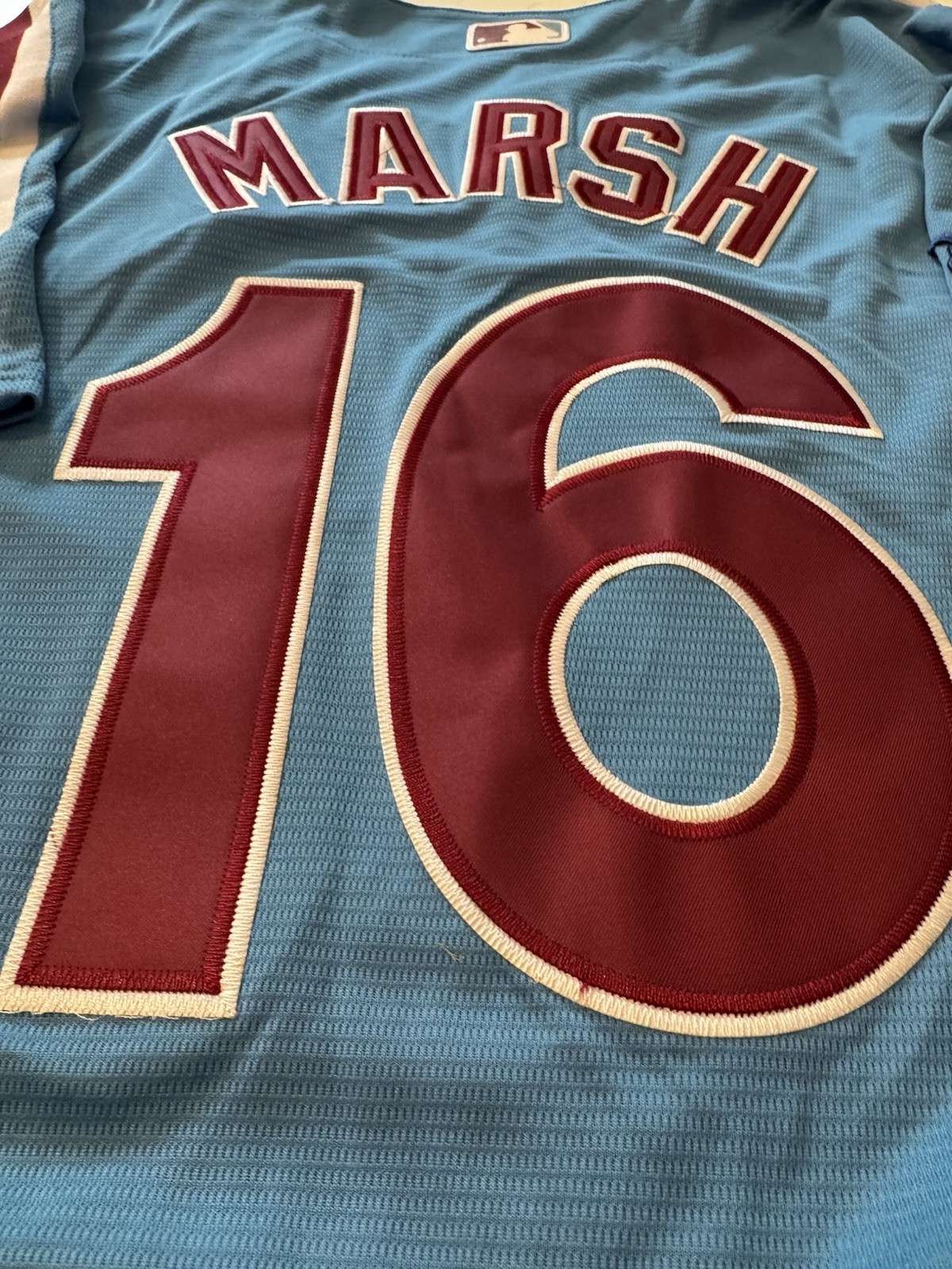 Brandon MARSH #16 Philadelphia Phillies Powder Blue Jersey 2026 NWT All Stitched