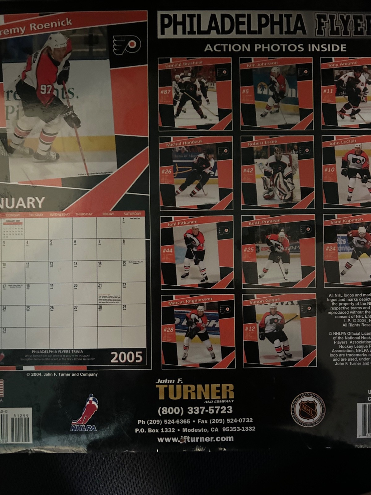 Philadelphia Flyers Eric Lindros Puck, Wall Calendar, Autographs Desjardins..