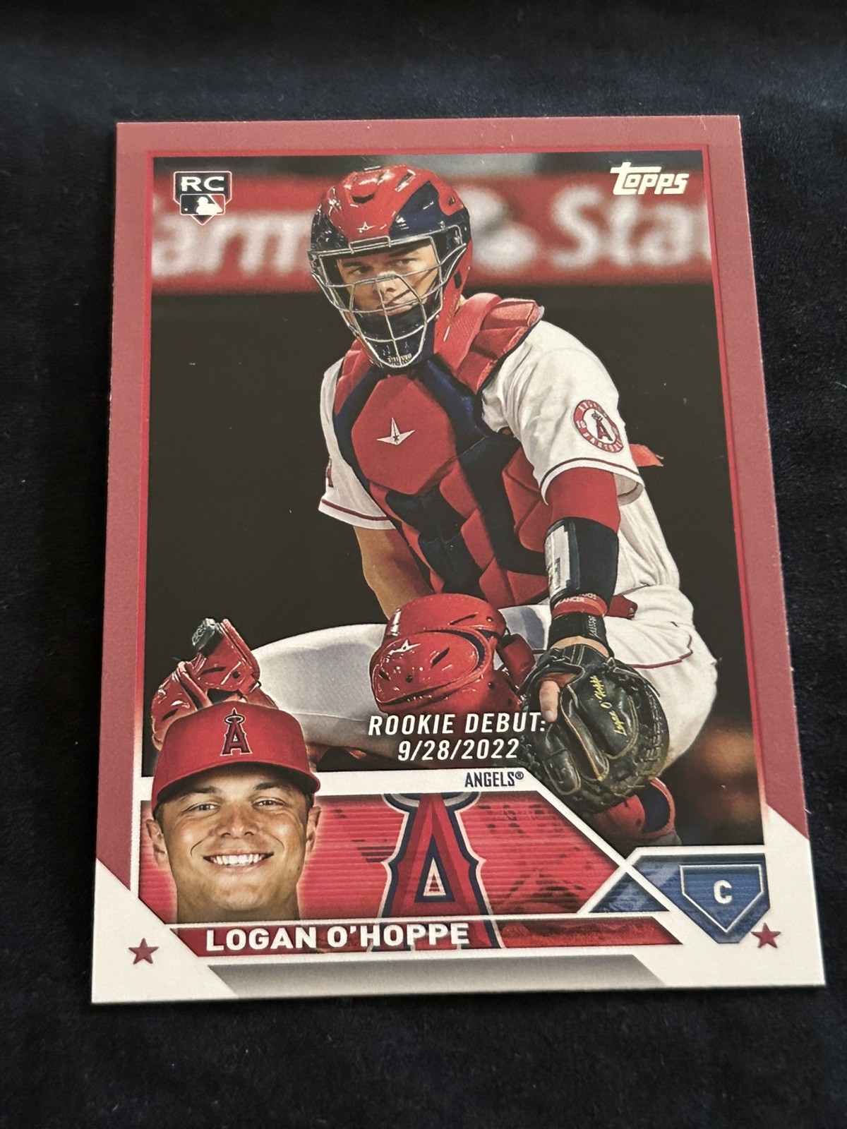 2023 Topps Update Mother’s Day Pink Logan O’Hoppe Rookie Debut 30/50 RC Angels