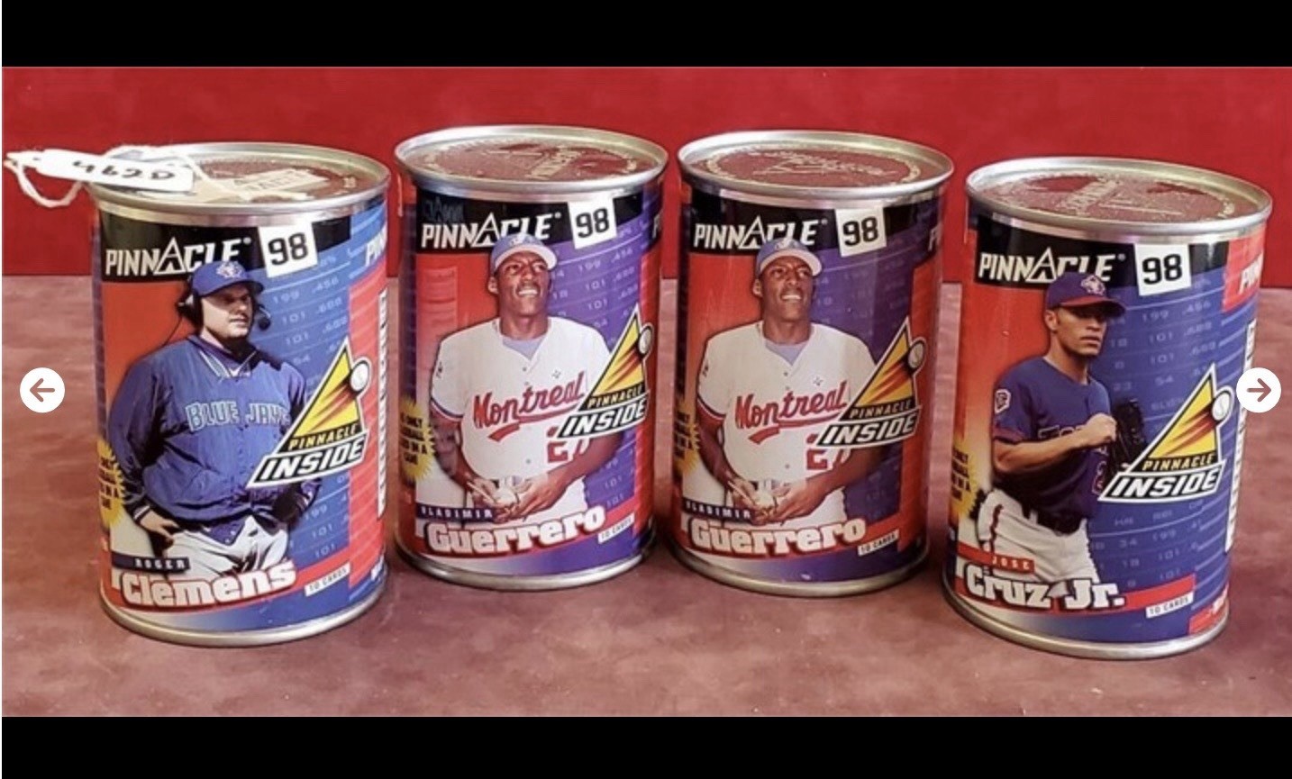 Lot of 4 1998 Pinnacle Pinnacle Baseball 10 Cards Factory Sealed Tin Can 4x NEW